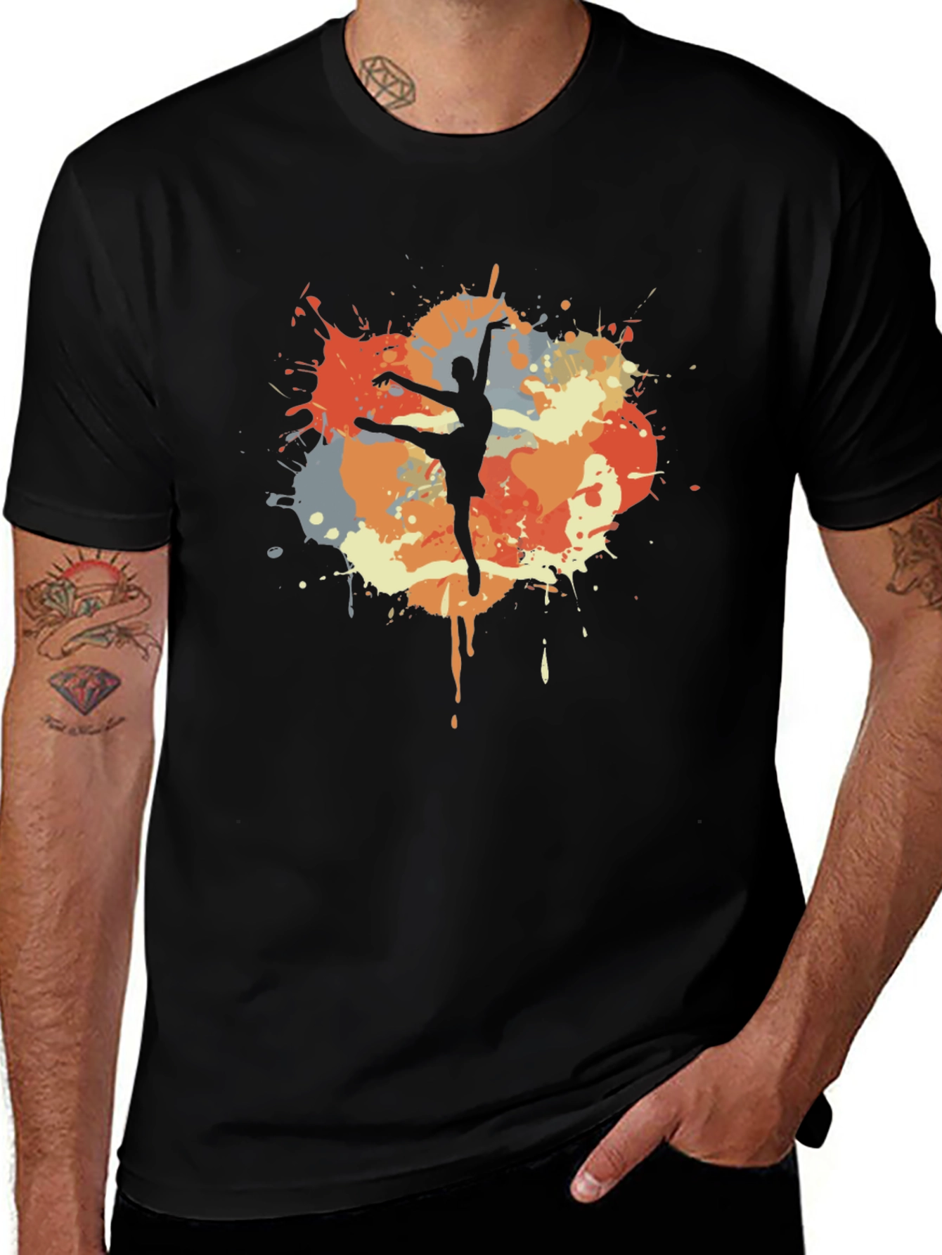 Variant 2 of Ballet Dancer T-Shirt - Artistic Splash Design