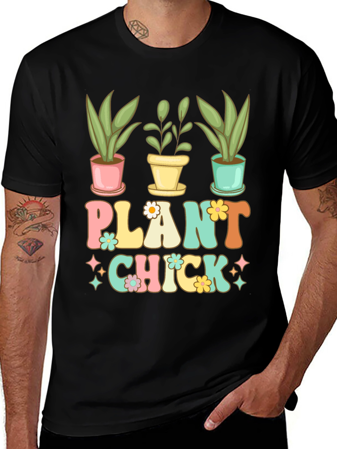 Plant Chick Graphic T-Shirt - Retro Style