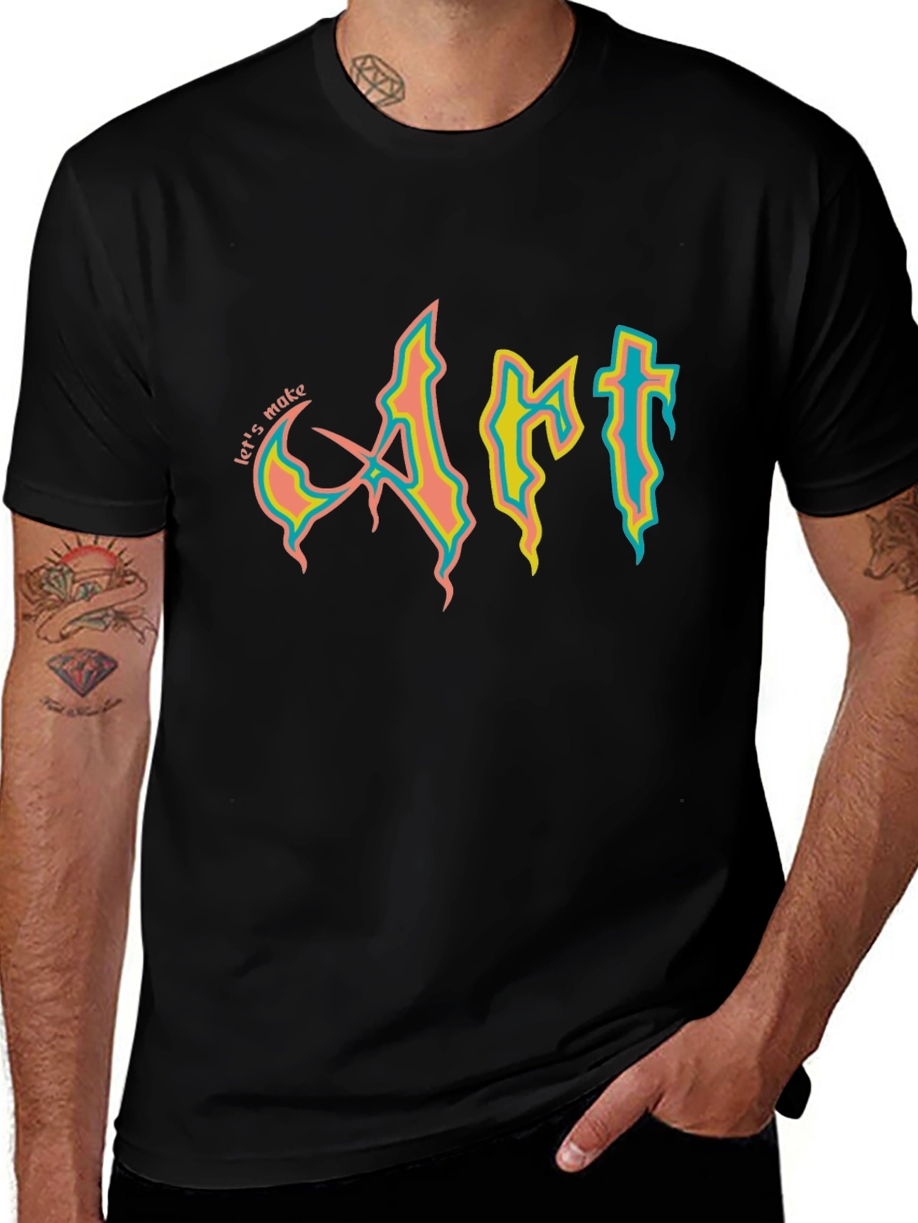 Variant 23 of Let's Make Art Black Graphic Tee