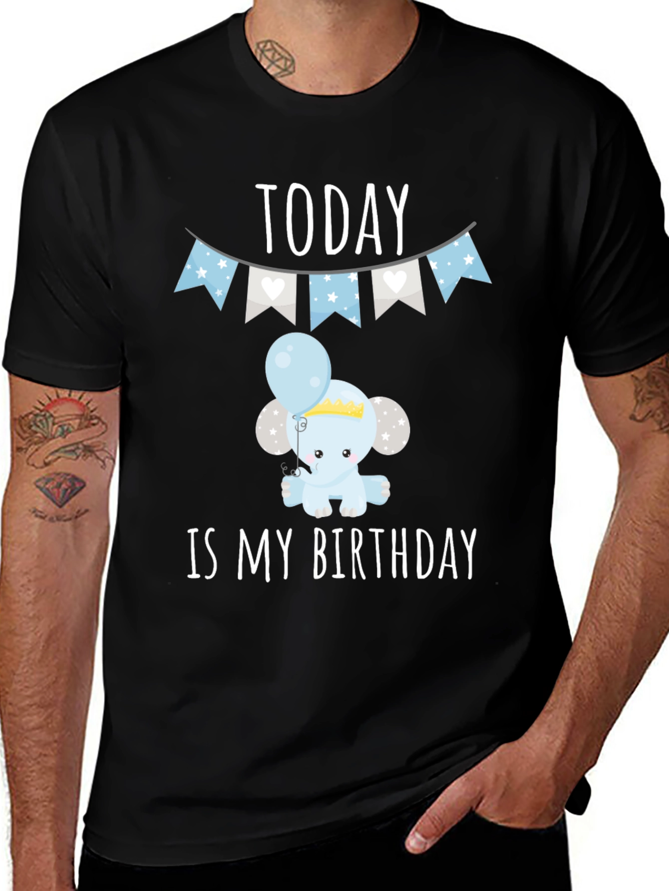 Variant 8 of Birthday Elephant Tee - Today is My Birthday!