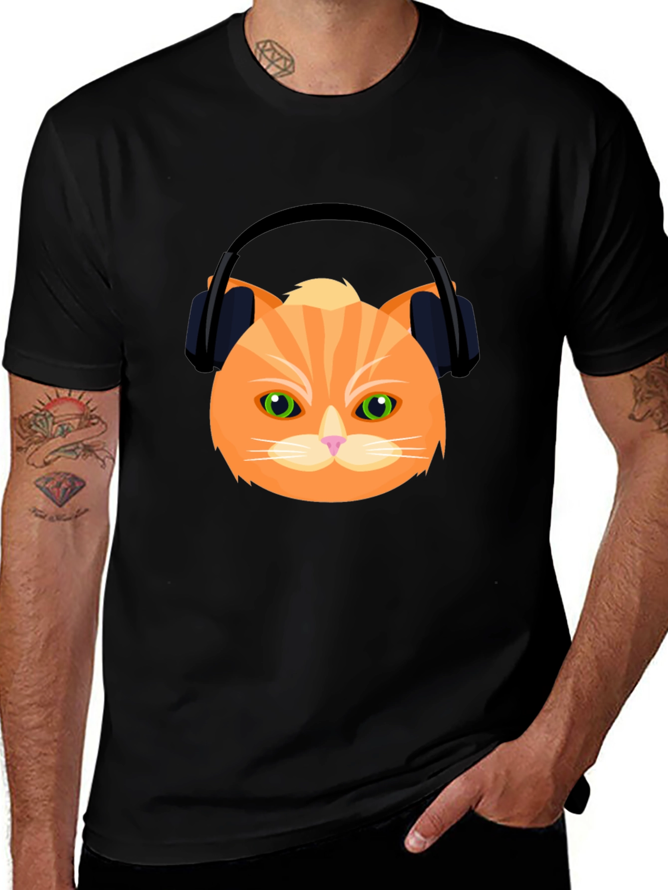 Variant 25 of Cool Cat Graphic Tee - DJ Kitten