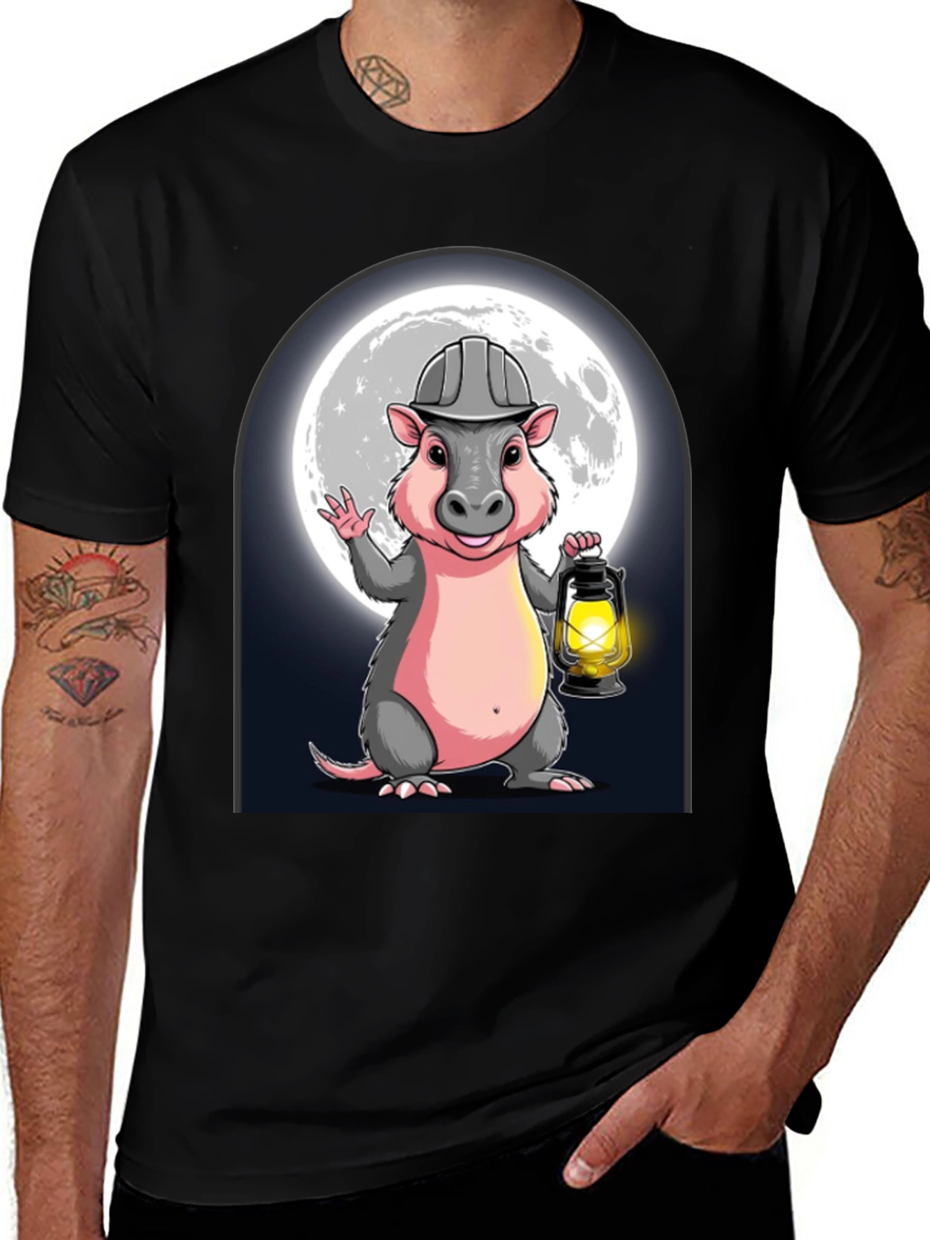 Variant 25 of Miner Opossum T-Shirt - Cartoon Graphic Tee