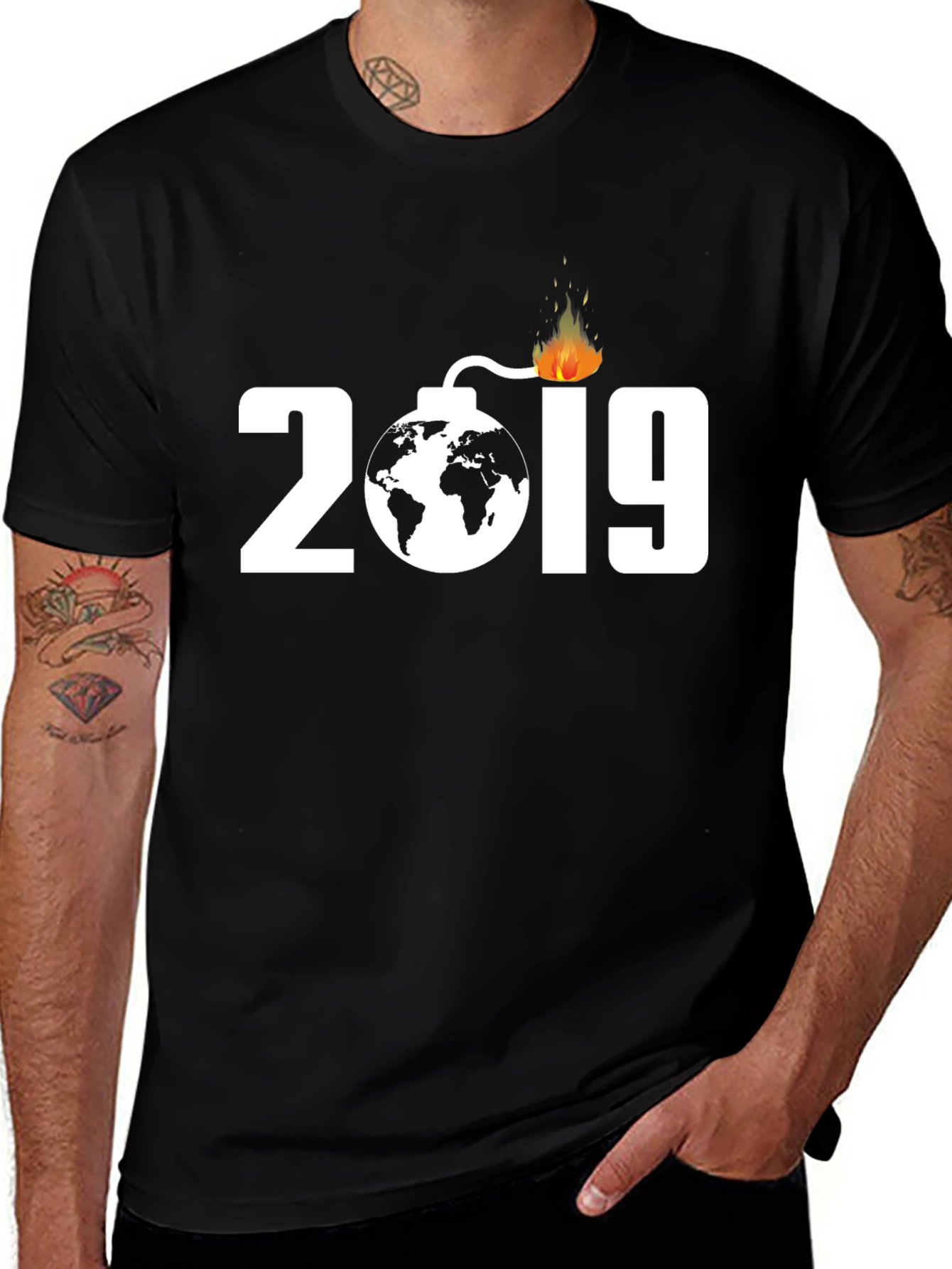 Variant 13 of 2019 World Bomb Graphic Tee - Men's Black T-Shirt