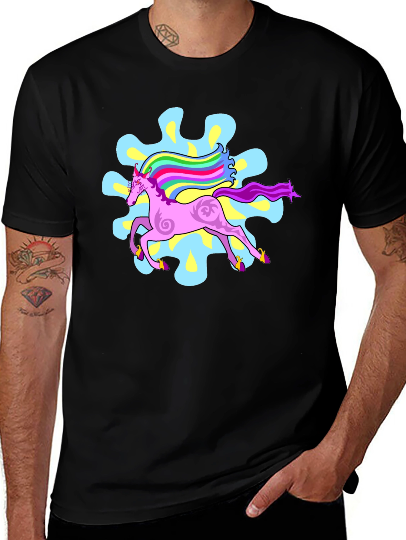 Variant 30 of Unicorn Graphic Tee - Stylish Black Cotton T-Shirt