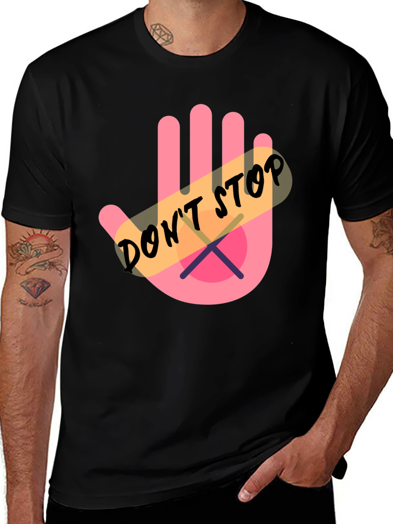 Variant 7 of Don't Stop Hand Graphic Tee