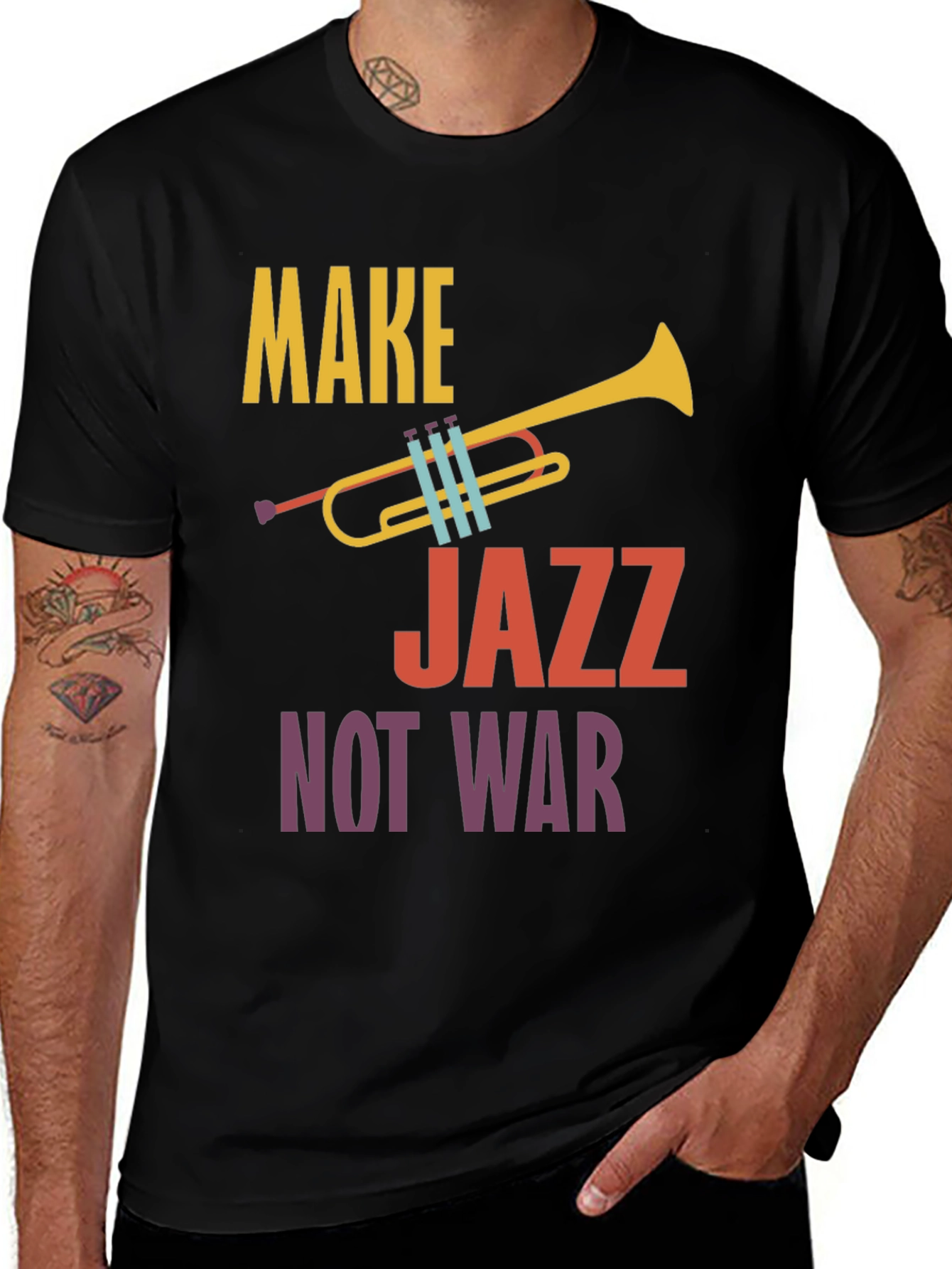 Variant 20 of Make Jazz Not War Graphic Tee - Music Lover T-Shirt