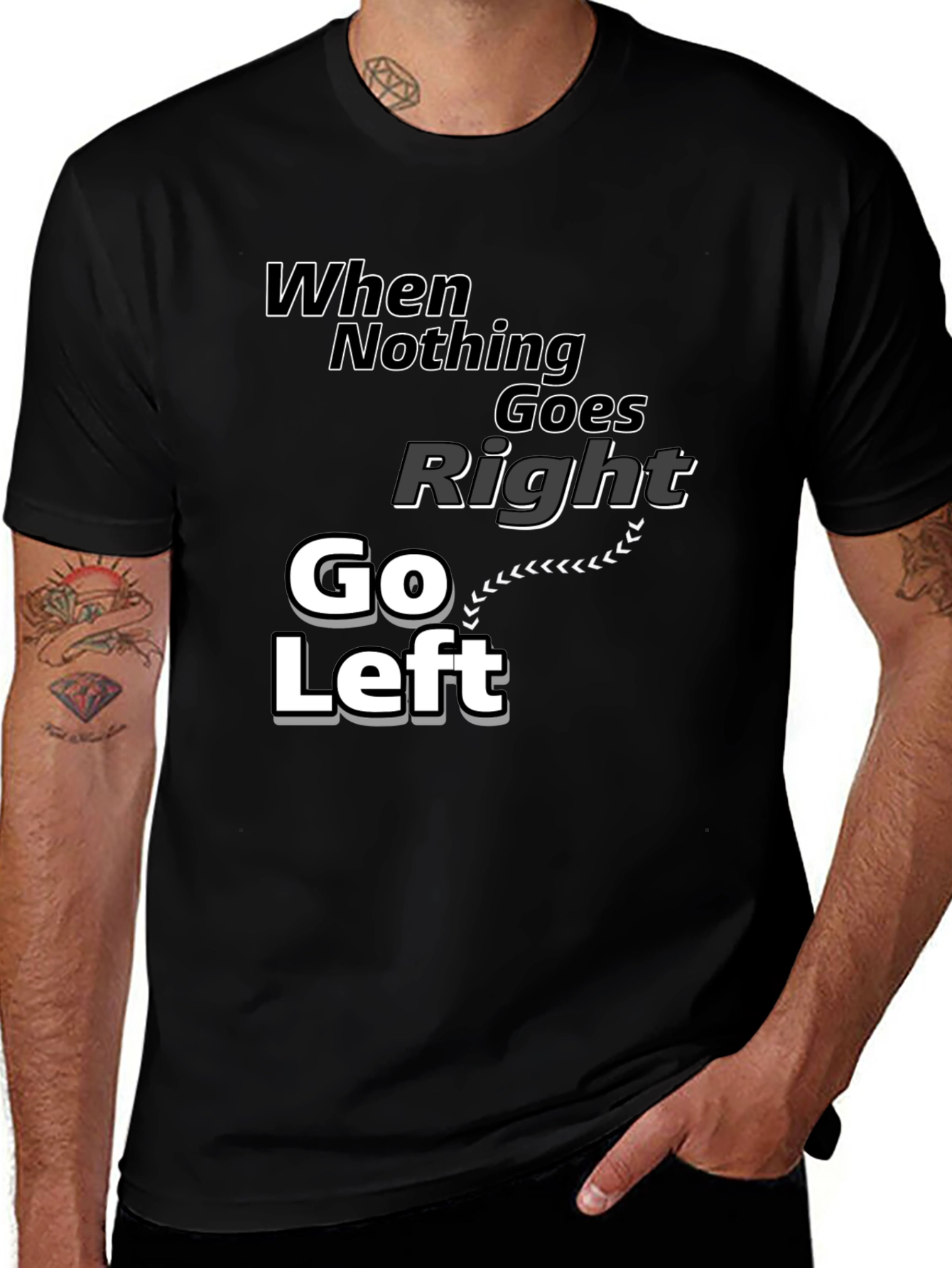 Variant 14 of Go Left Graphic T-Shirt