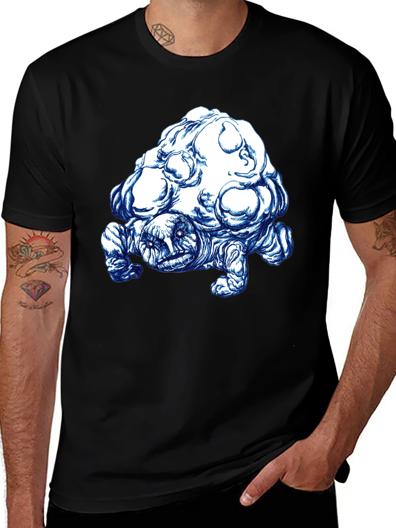 Variant 23 of Cool Turtle Graphic T-Shirt - Black Cotton Blend