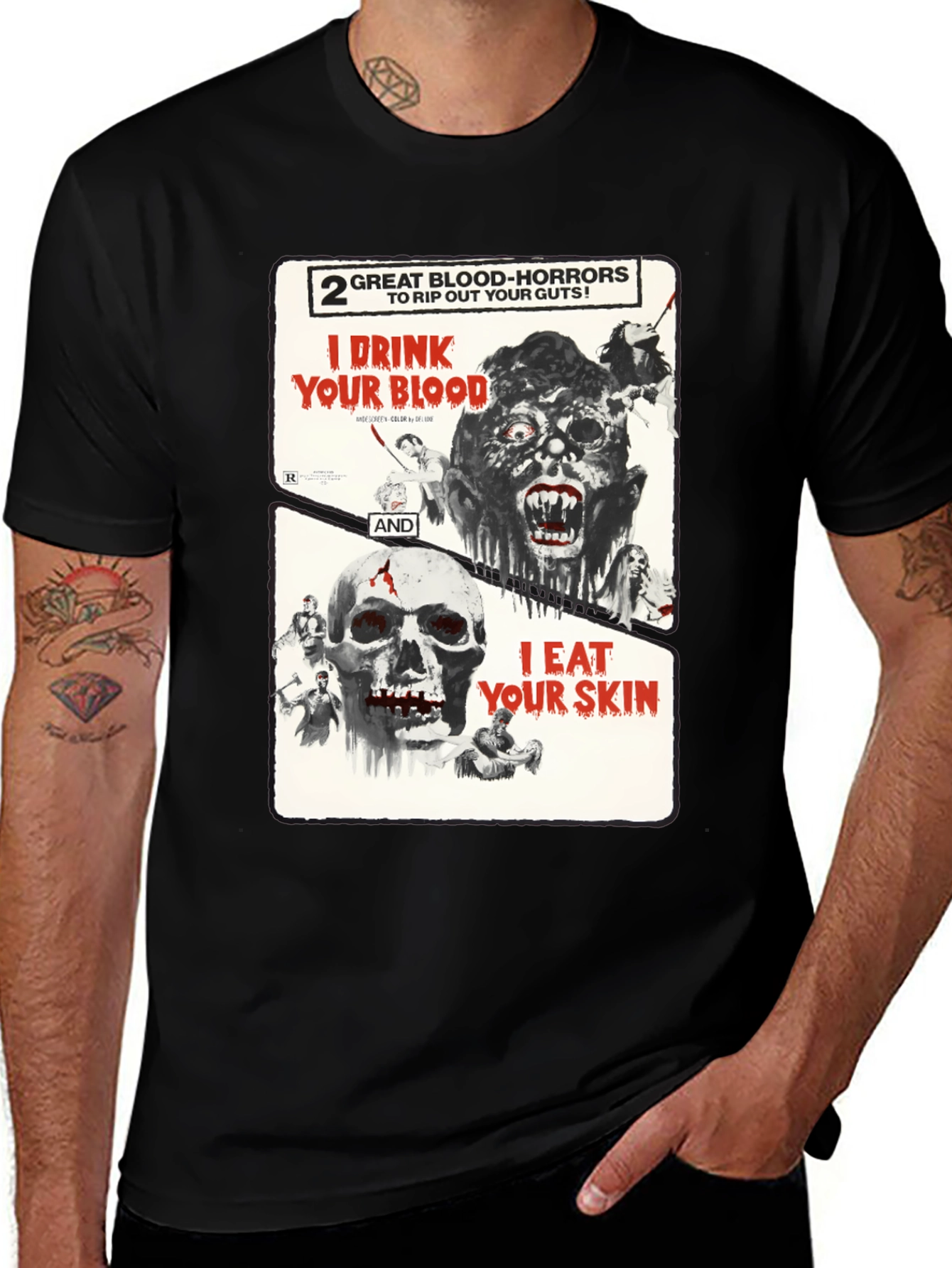 Variant 2 of I Drink Your Blood/I Eat Your Skin Horror T-Shirt