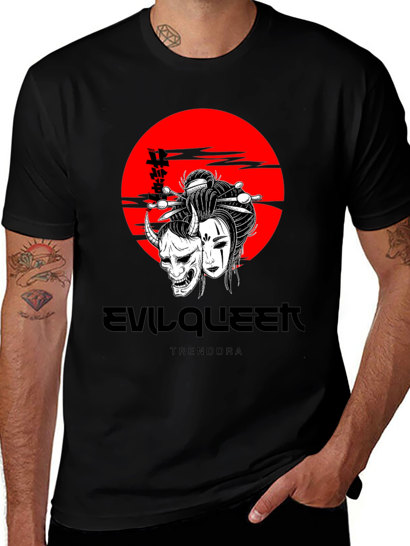 Variant 8 of Evil Queen Japanese Mask Graphic Tee