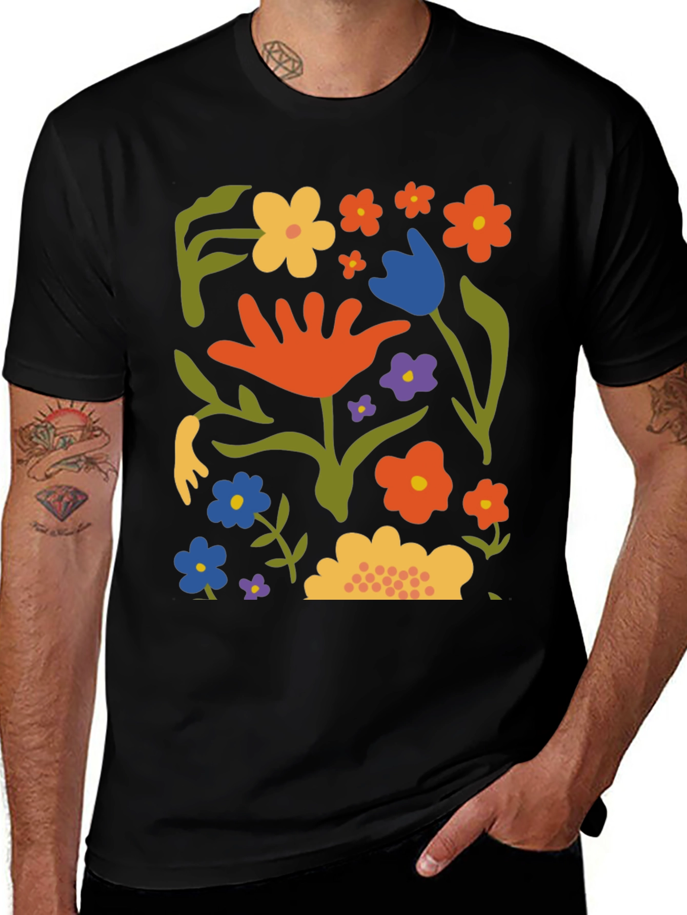 Variant 13 of Floral Print Crew Neck T-Shirt