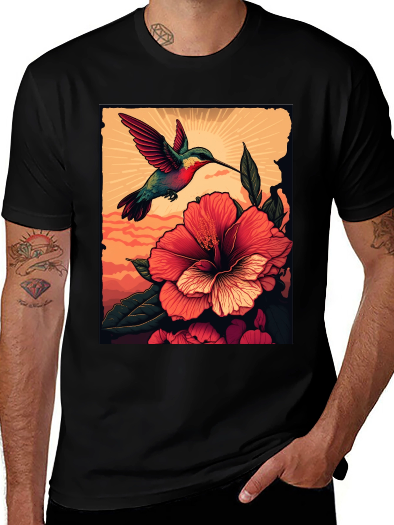Variant 17 of Hummingbird & Hibiscus Graphic Tee