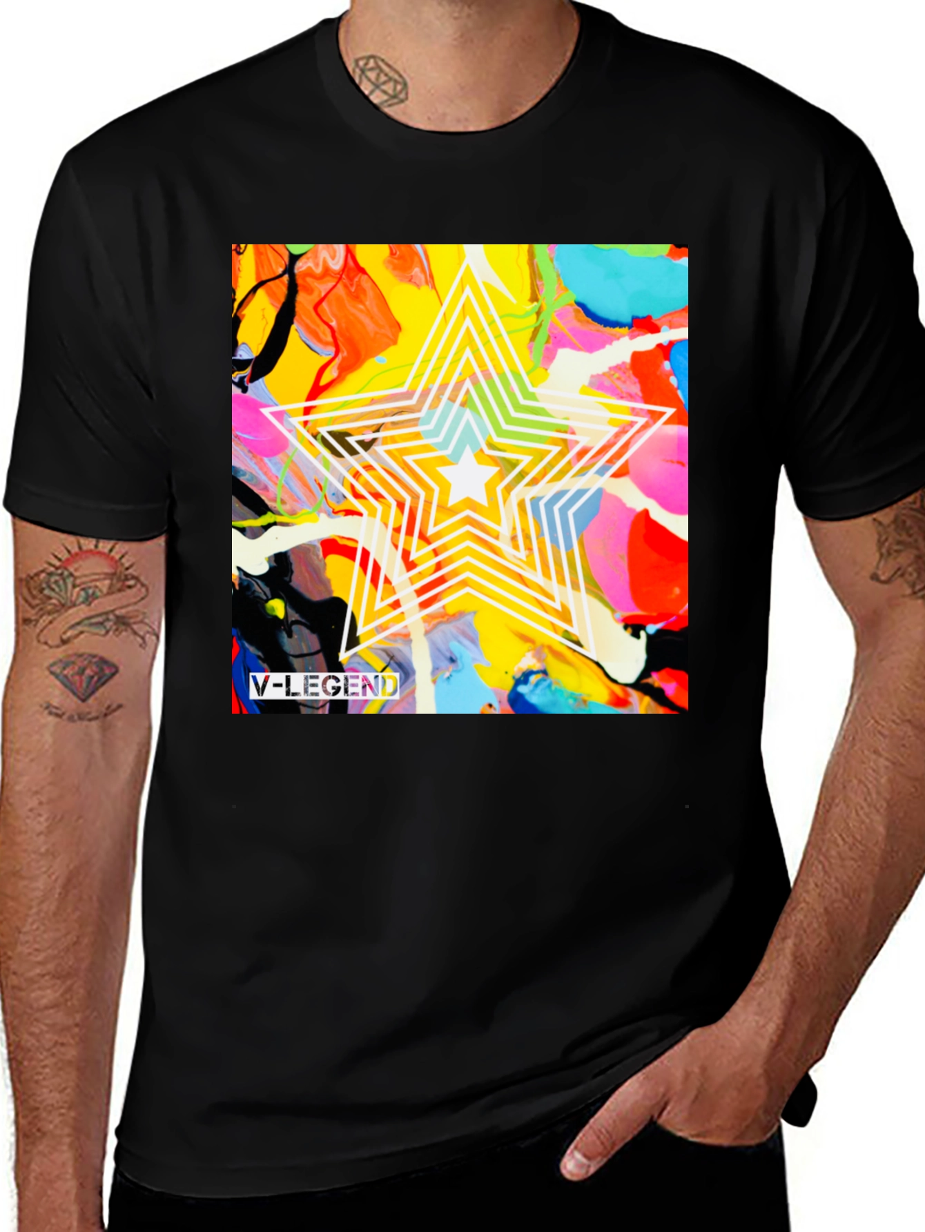 Variant 17 of V-Legend Star Abstract Graphic T-Shirt