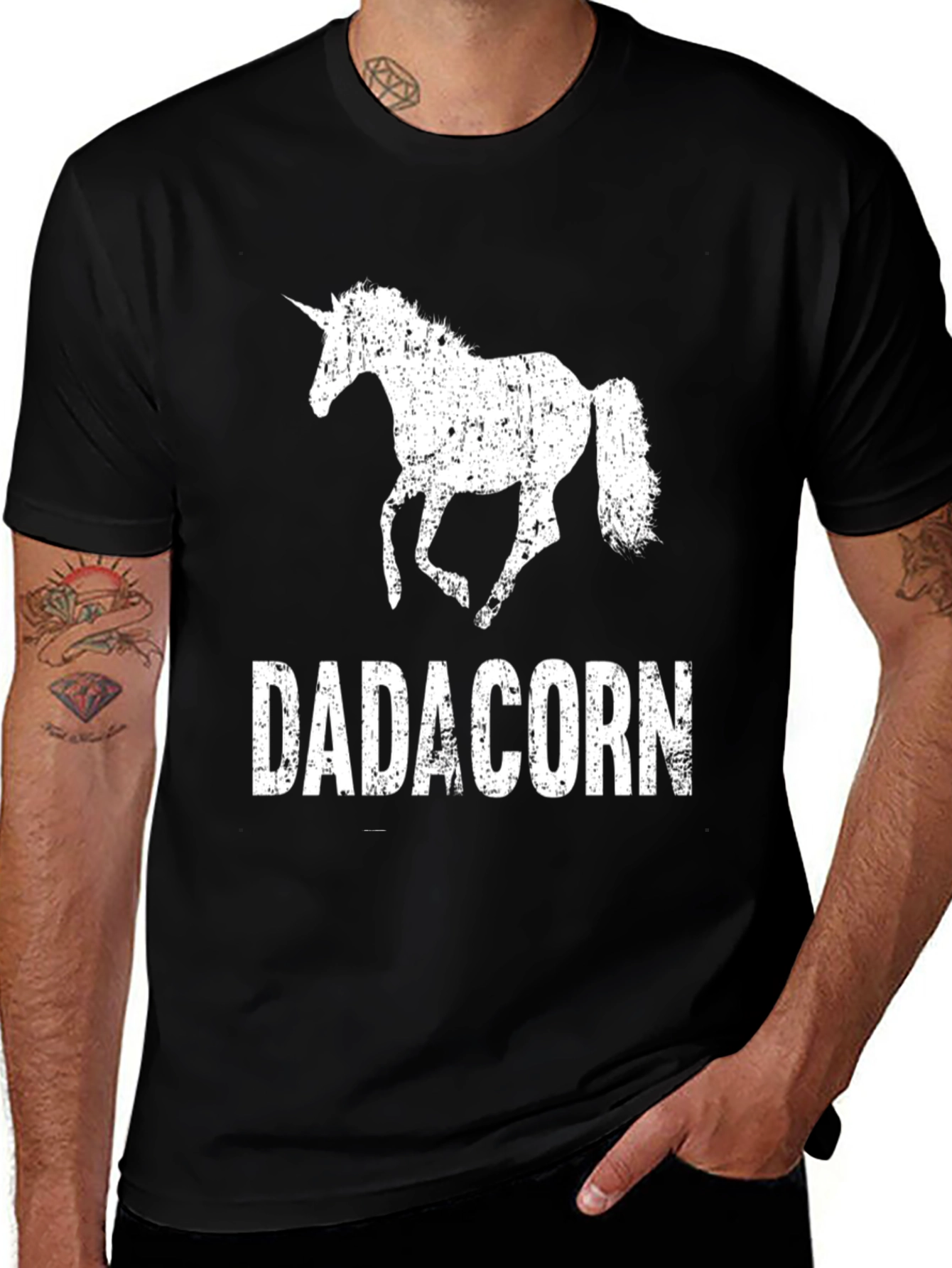 Variant 14 of Dadacorn Men's Black Graphic Tee