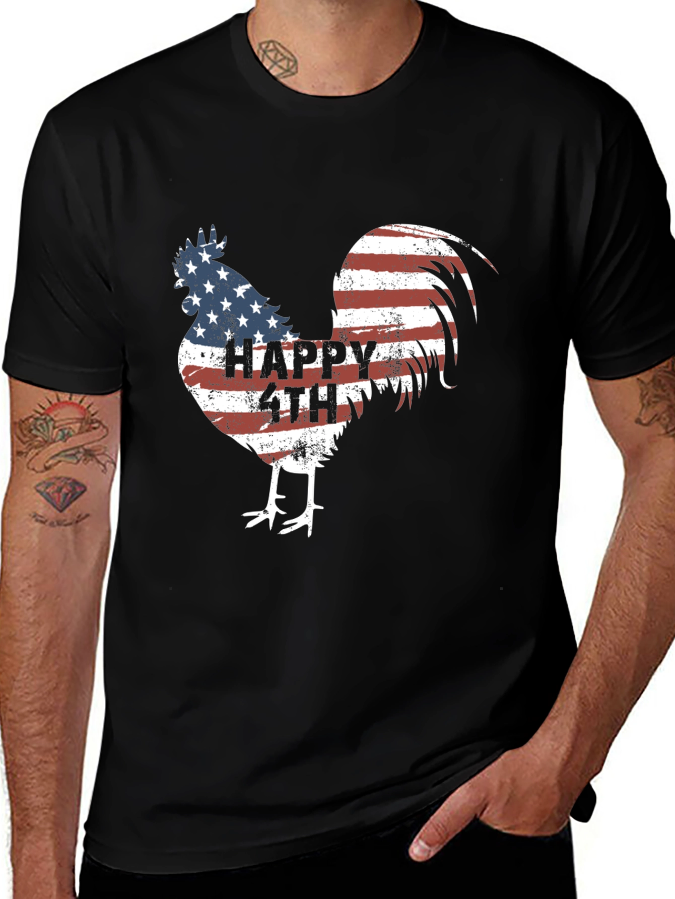 Variant 21 of Patriotic Chicken T-Shirt - Happy 4th of July