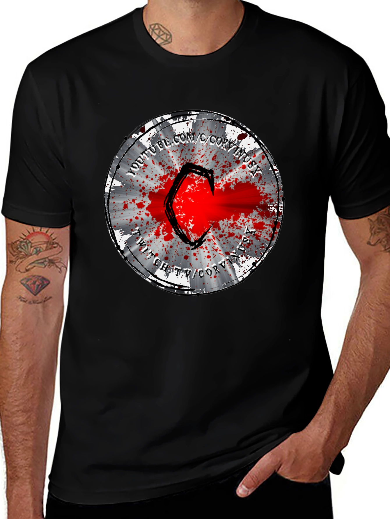 CoryxKenshin T-Shirt - Samurai Splatter Design