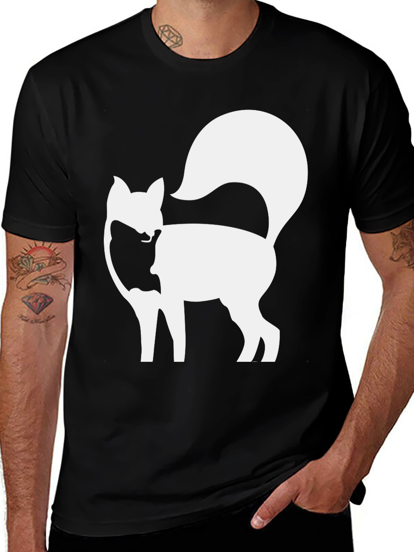 Variant 27 of Fox Silhouette Graphic Tee - Black
