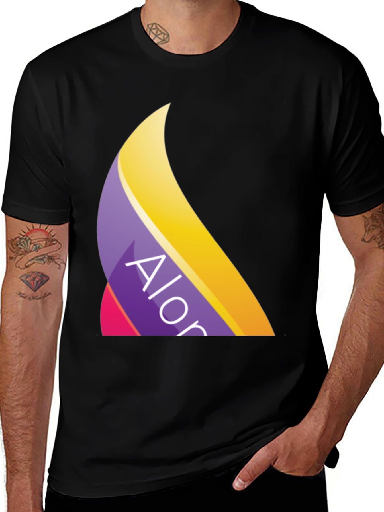 Variant 22 of Trendy Alor Logo Black T-Shirt
