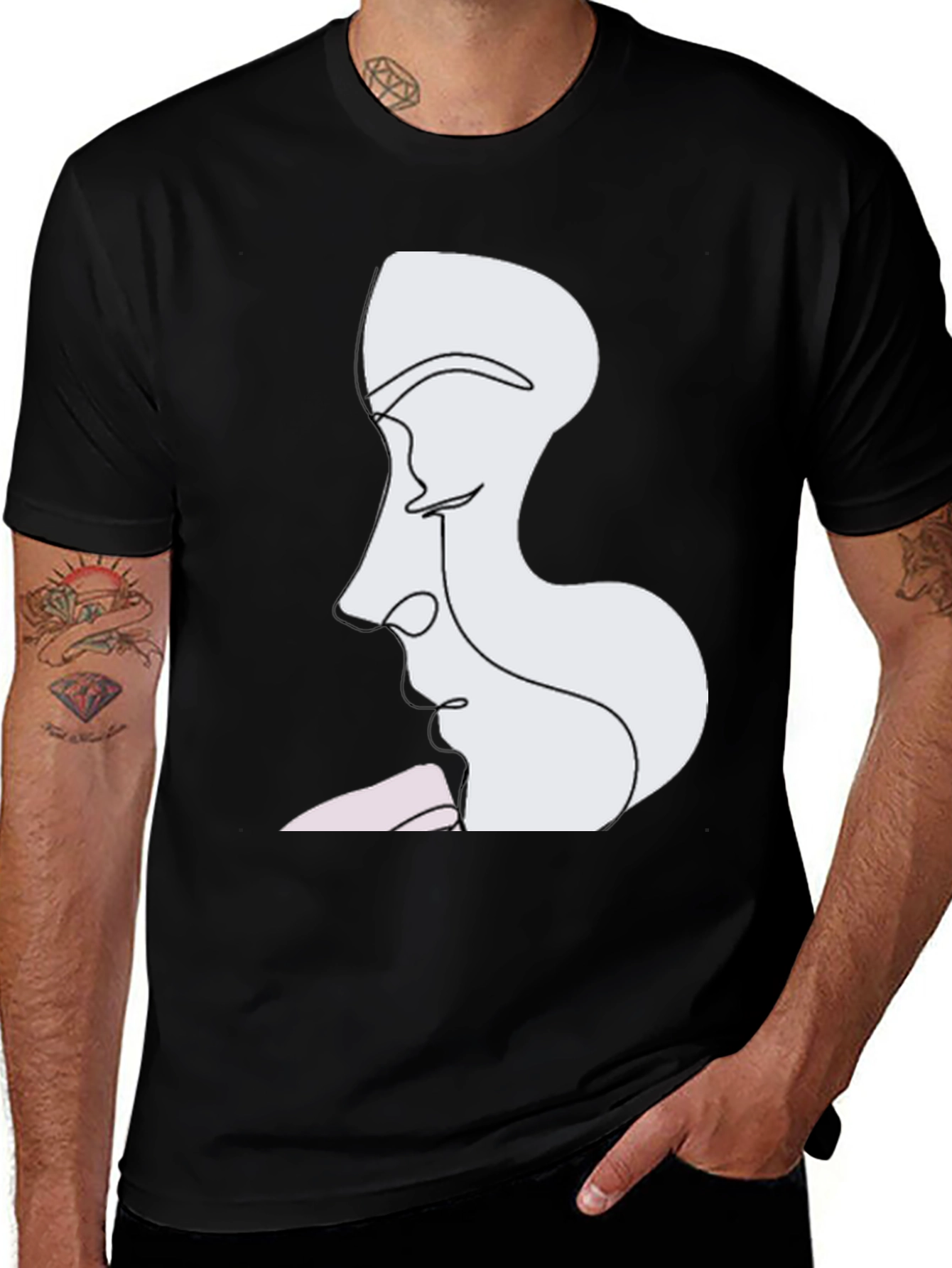 Variant 4 of Abstract Faces Graphic Tee - Modern Art T-Shirt