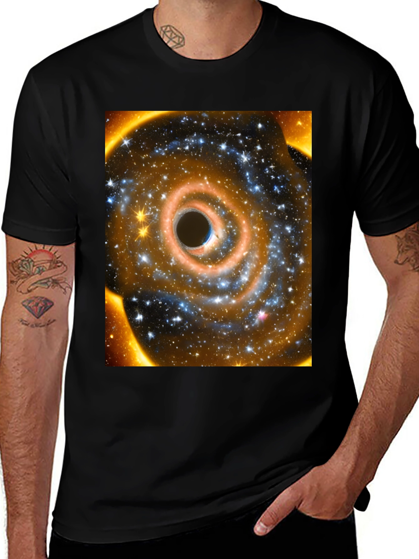 Black Hole T-Shirt - Galaxy Space Print