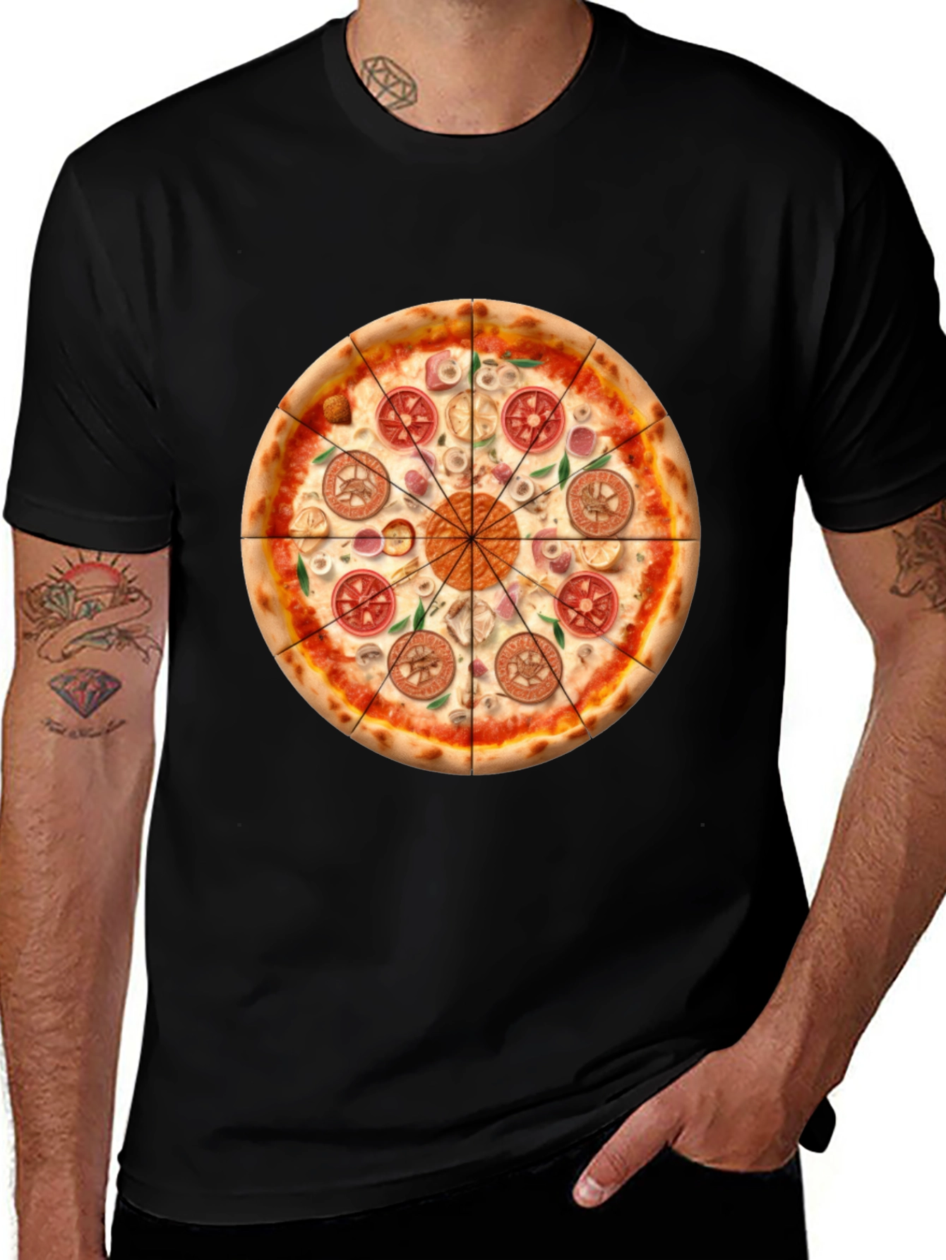 Variant 19 of Pizza Graphic T-Shirt - Fun Foodie Tee