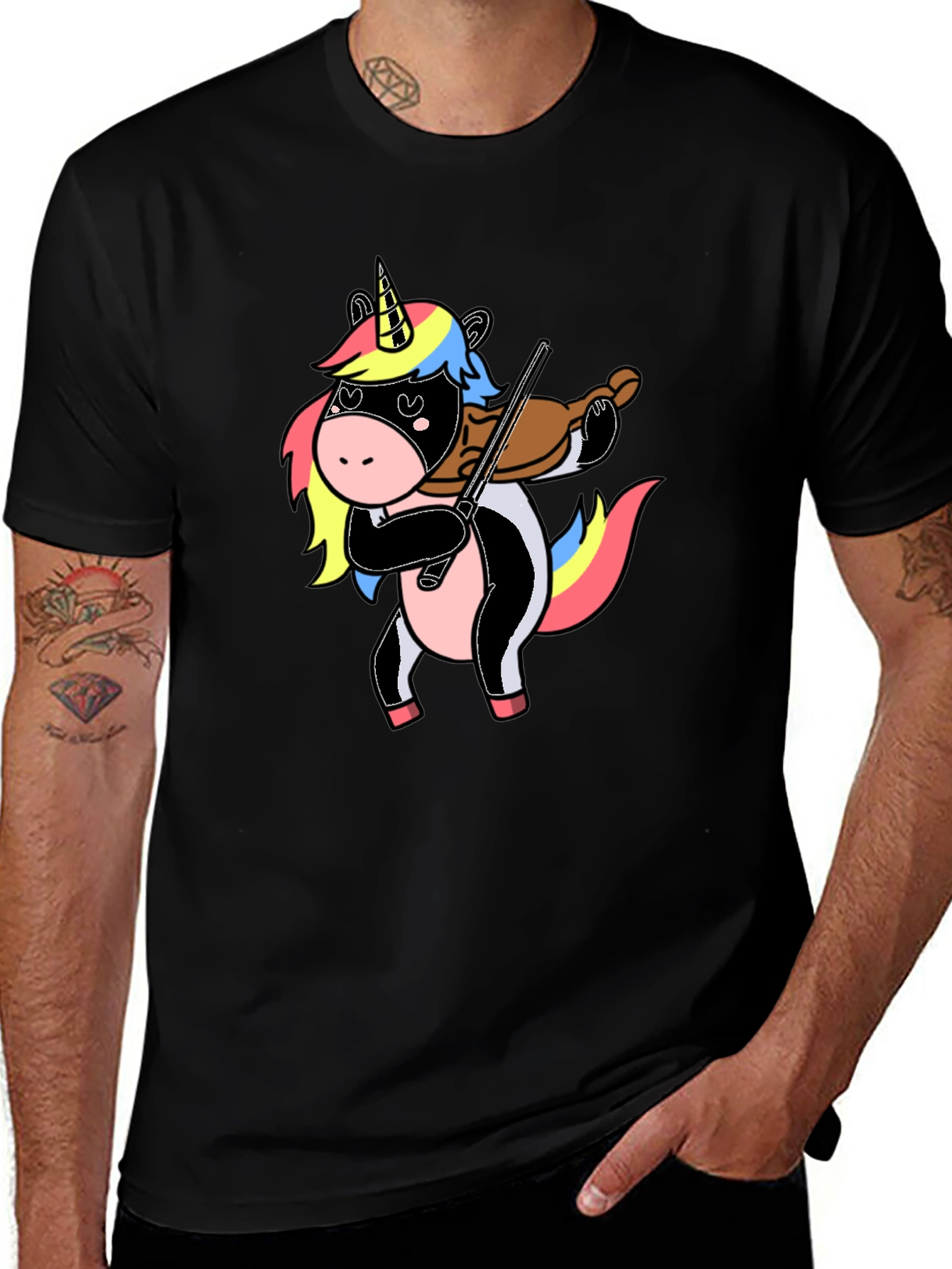 Variant 5 of Unicorn Violin Player Graphic T-Shirt
