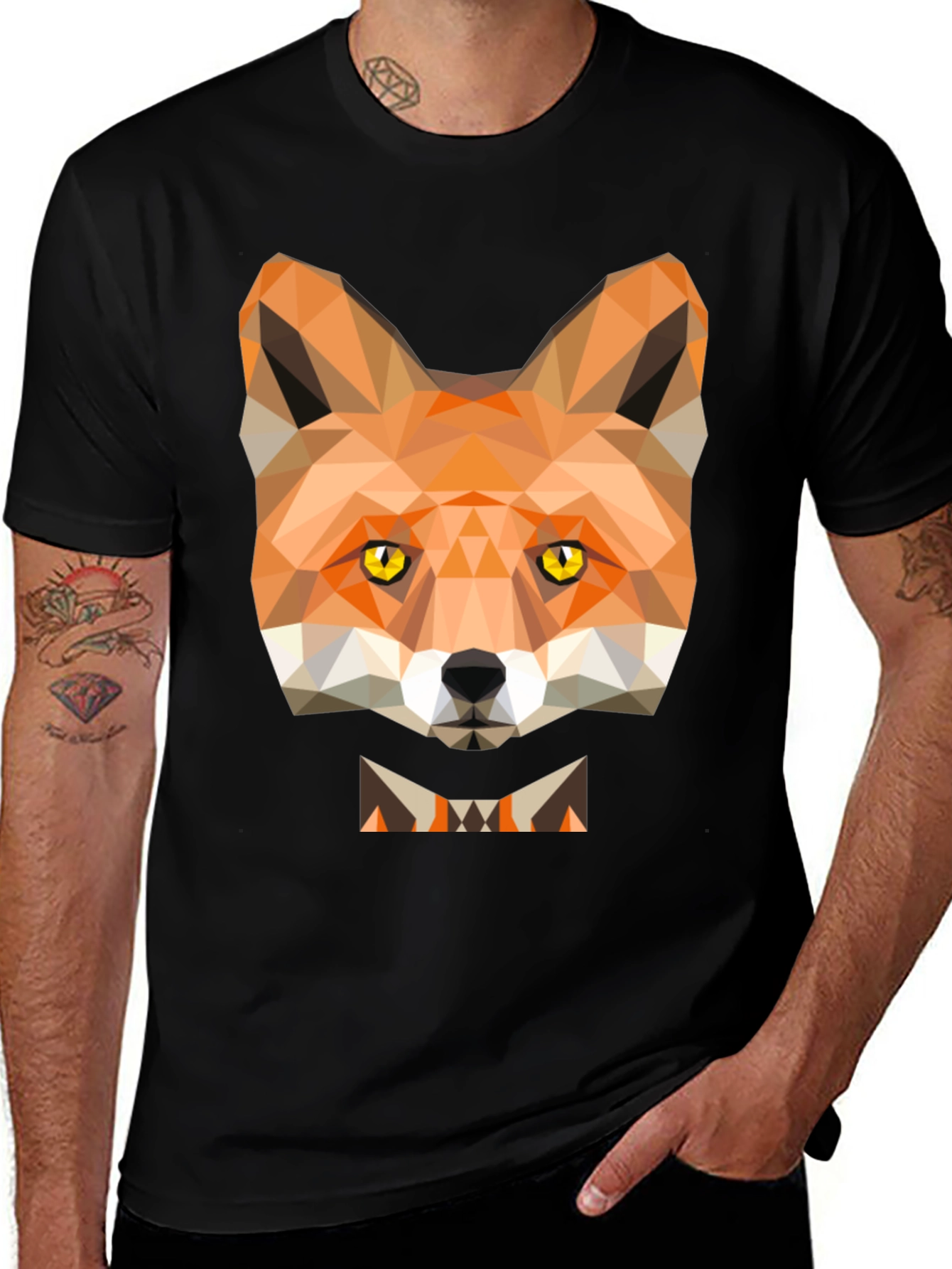 Variant 29 of Geometric Fox Graphic Tee - Modern Animal Print T-Shirt