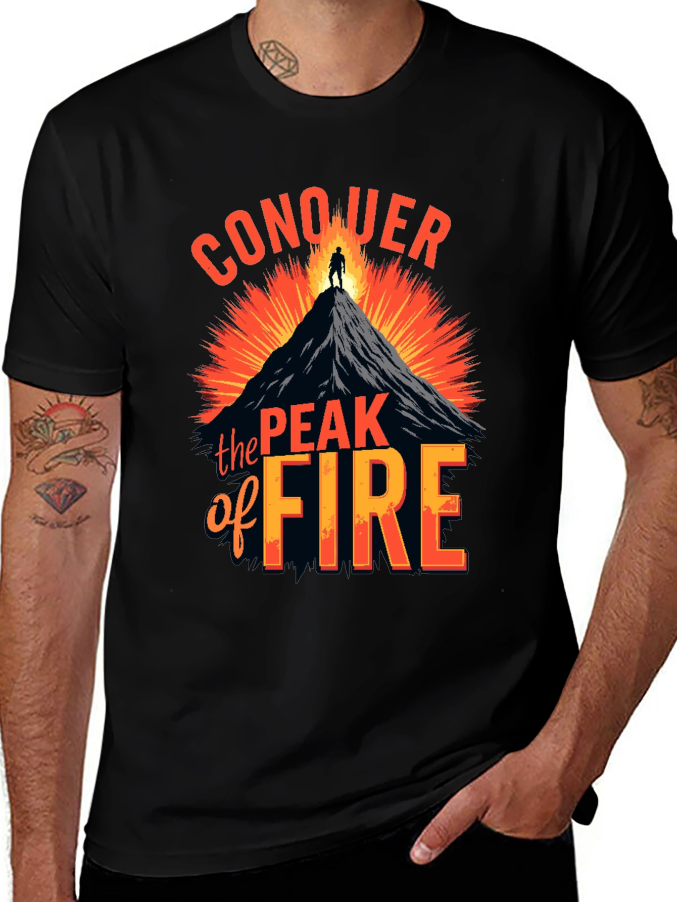 Variant 8 of Conquer the Peak of Fire Graphic Tee