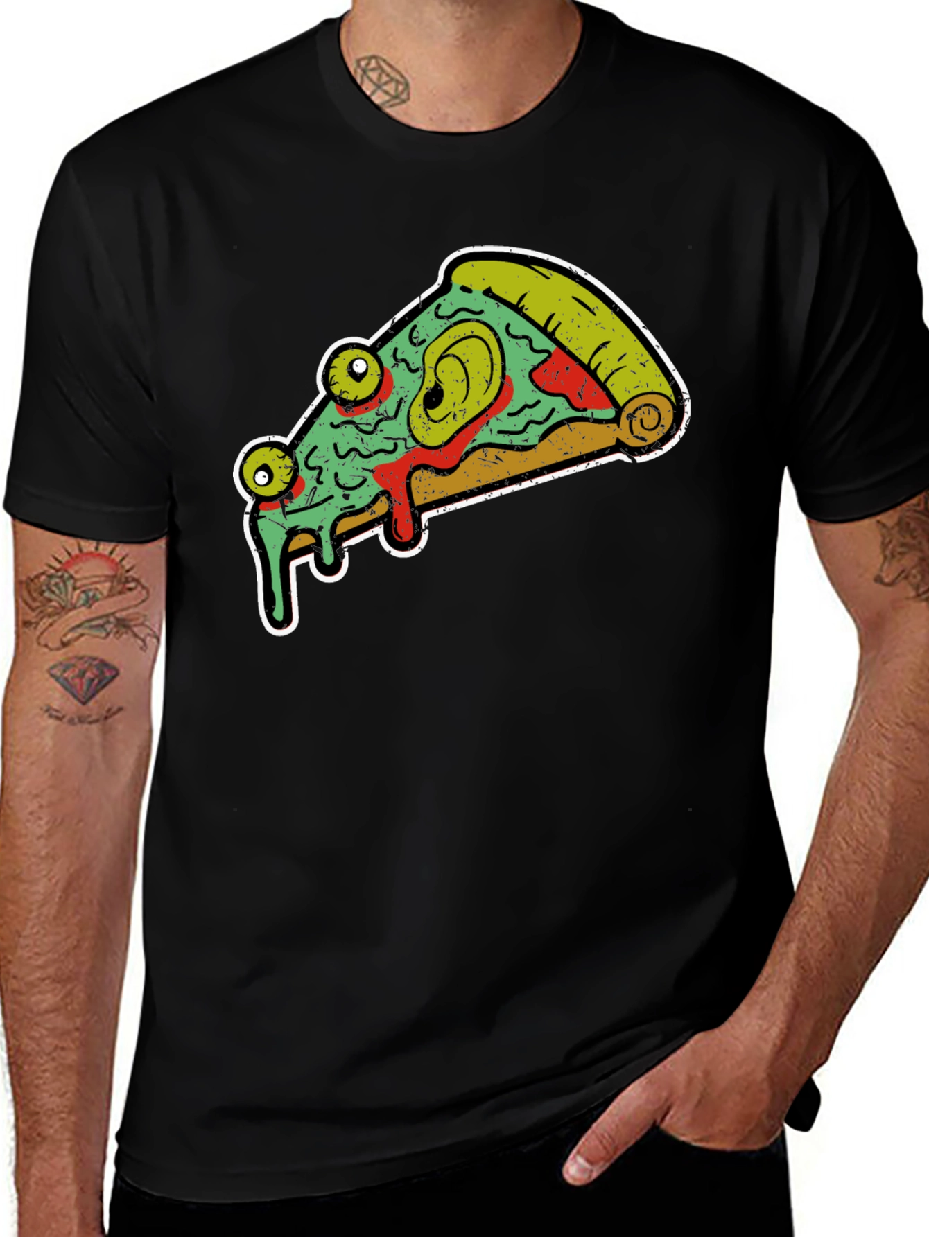 Variant 5 of Eye-Catching Pizza Graphic Tee - Unique Design!
