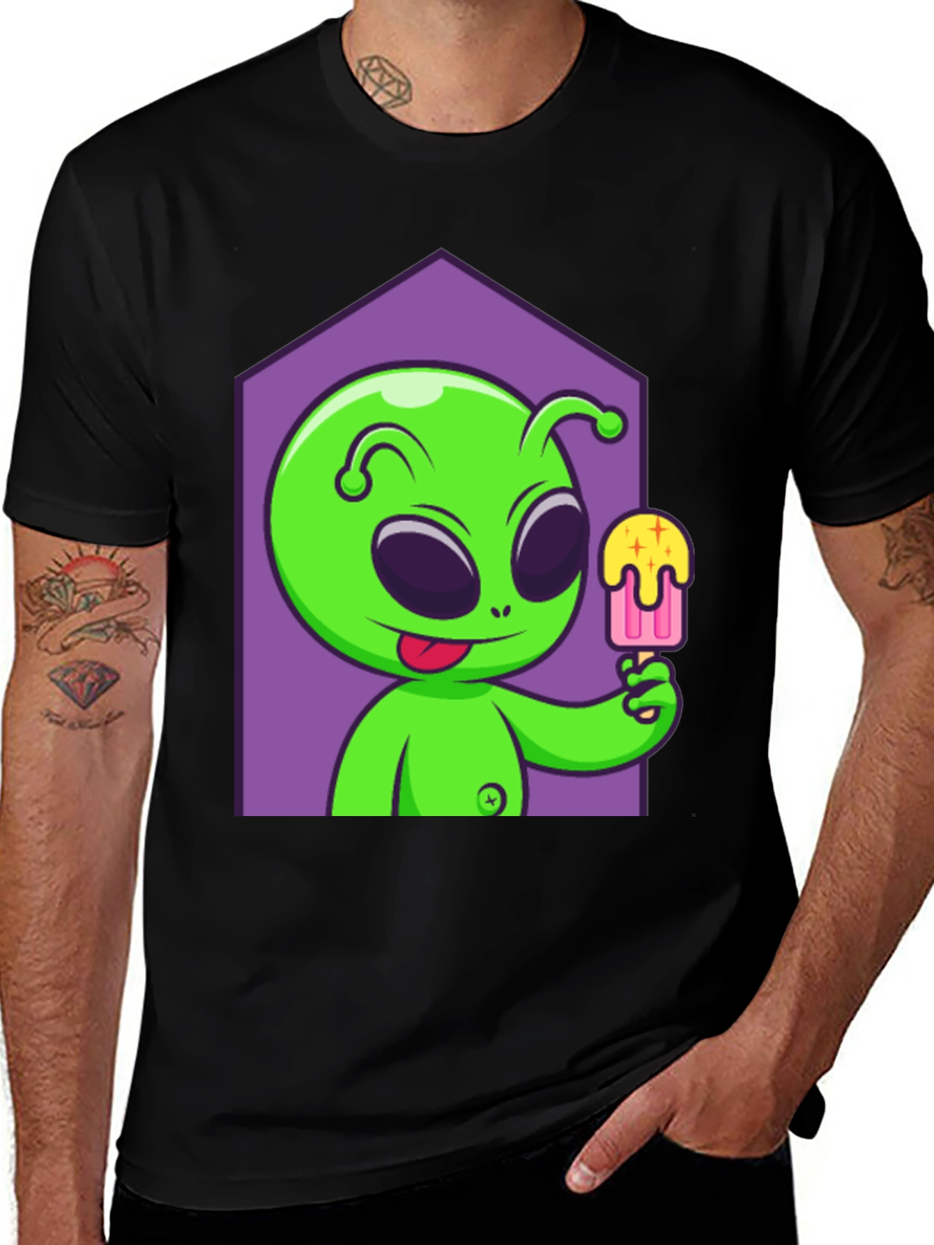 Variant 29 of Alien Eats Popsicle Graphic Tee