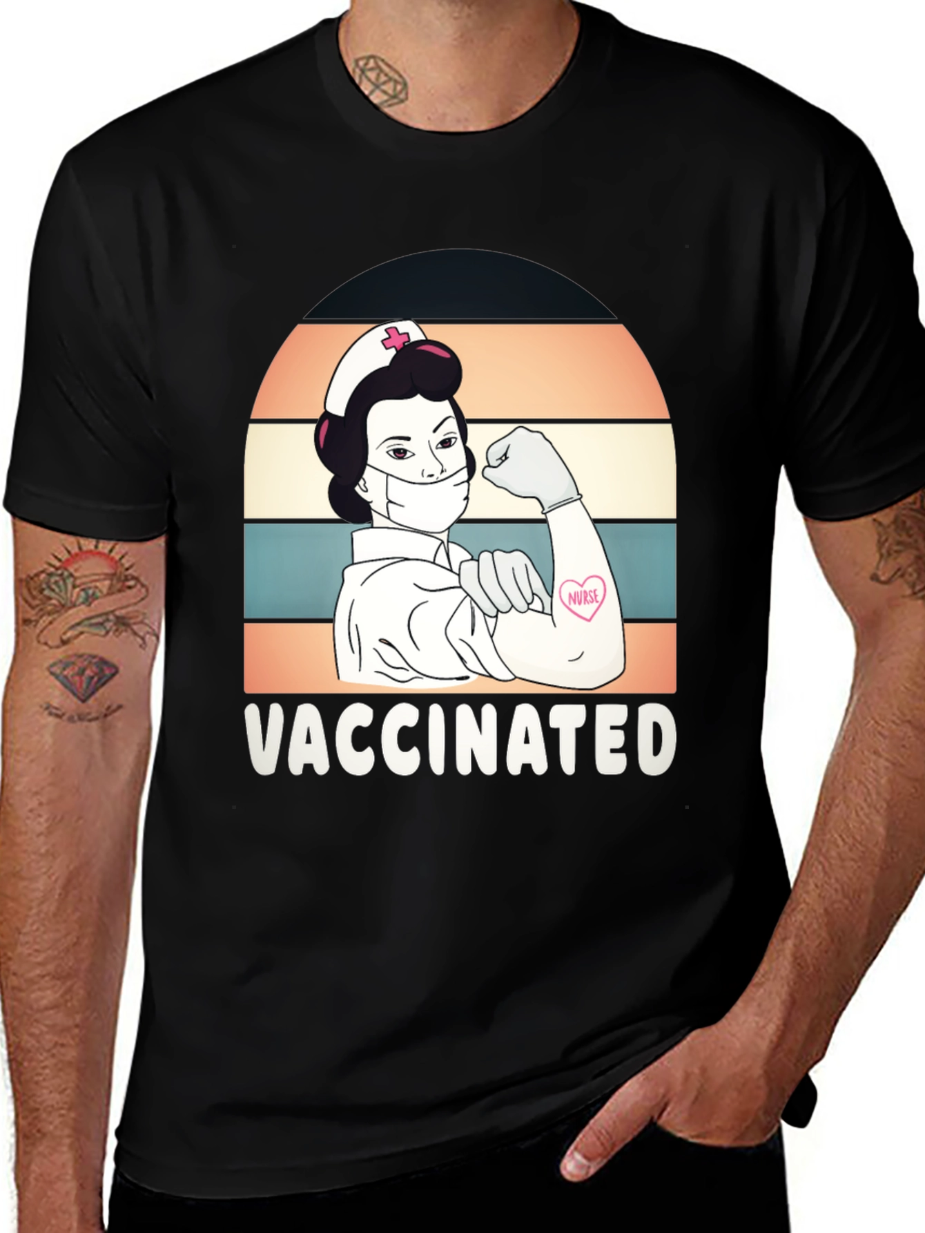 Variant 10 of Vaccinated Nurse Graphic T-Shirt