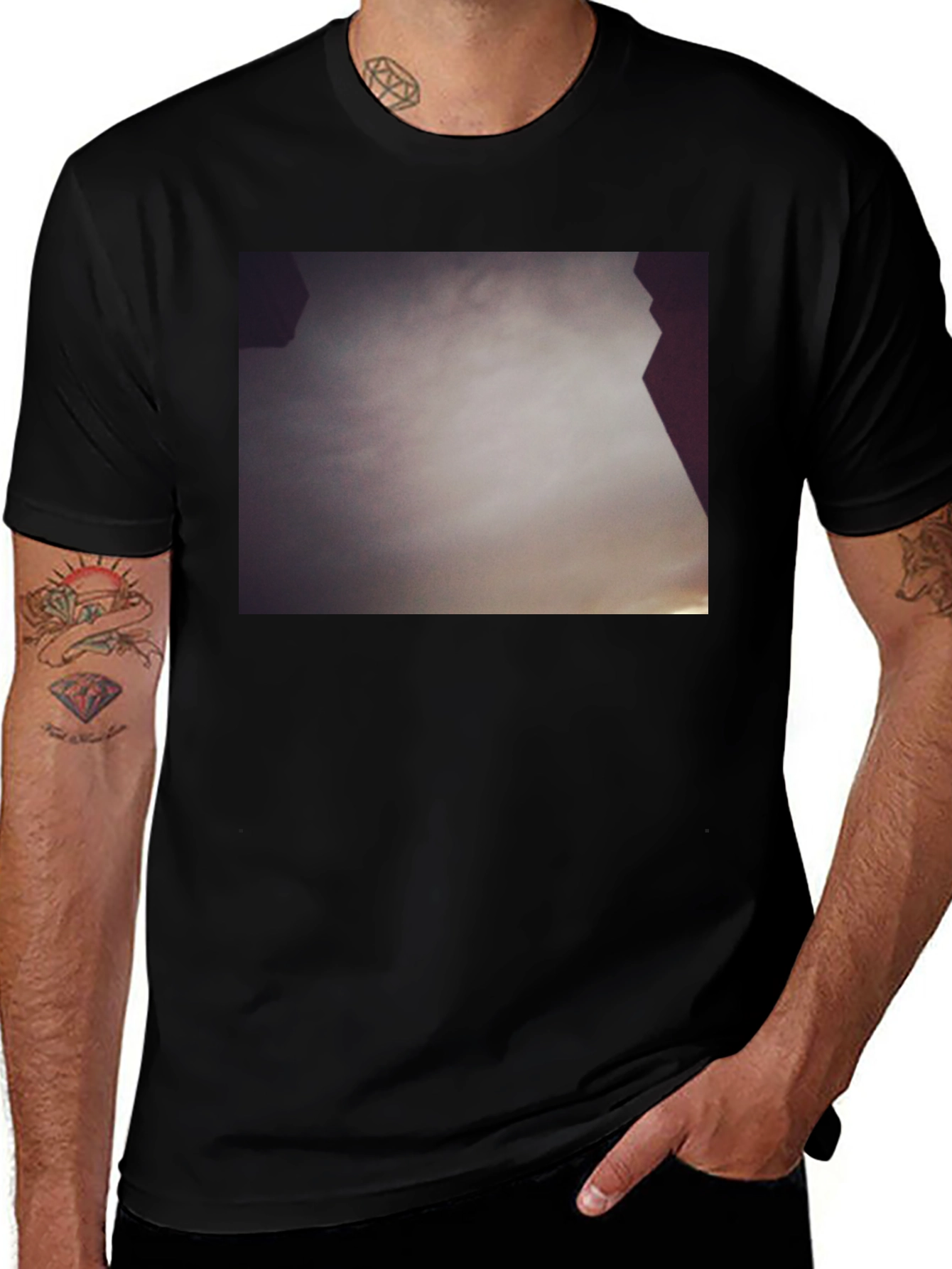 Variant 18 of Abstract Sky Print Black Tee