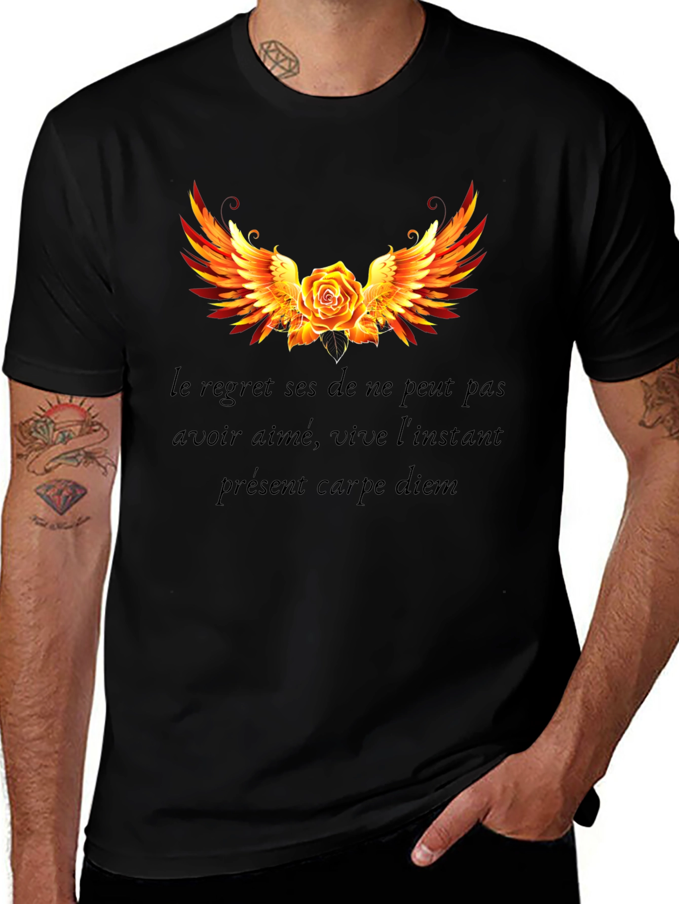 Variant 25 of Rose Winged T-Shirt Carpe Diem Graphic Tee
