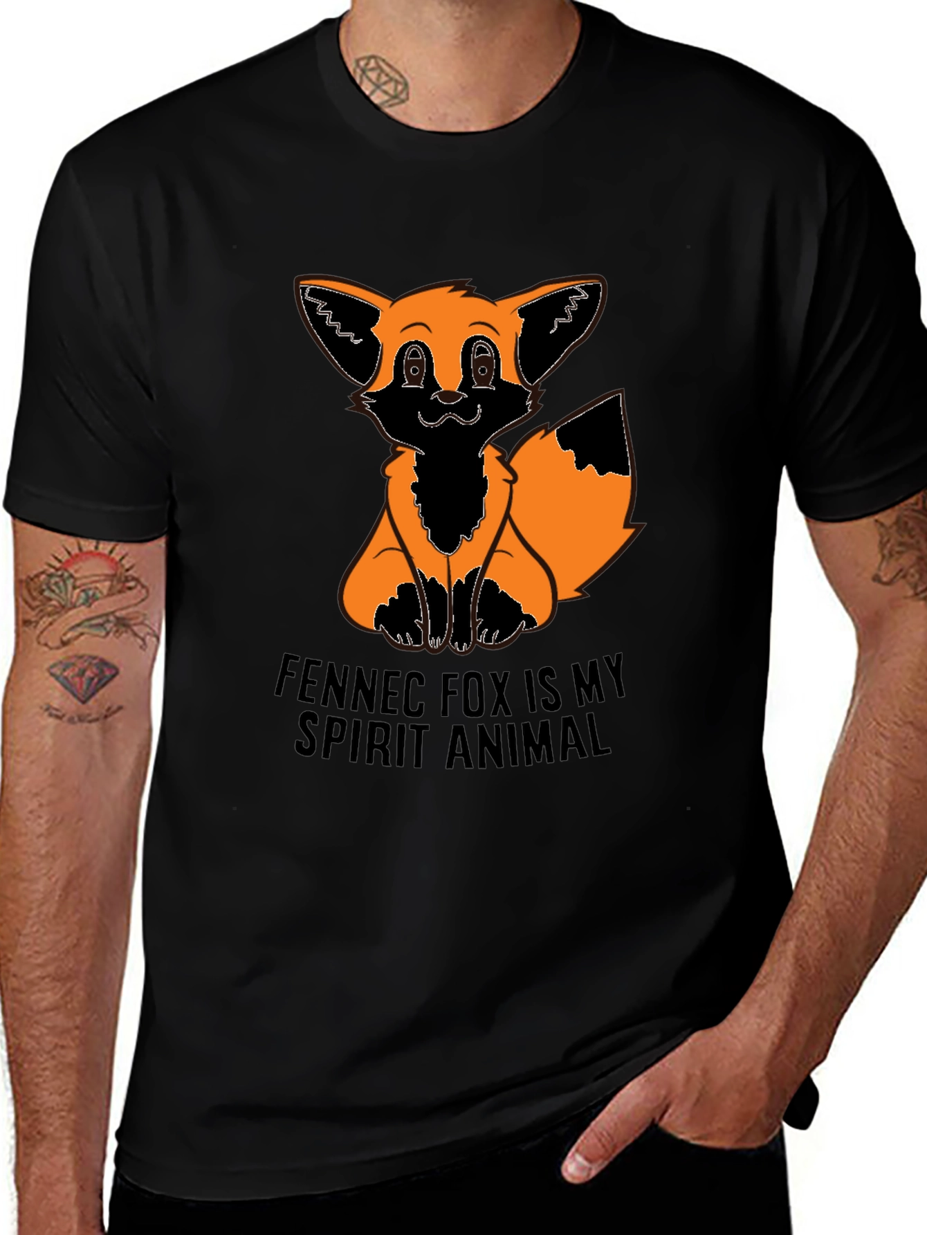 Variant 23 of Fennec Fox Spirit Animal T-Shirt - Cute Cartoon Fox Tee