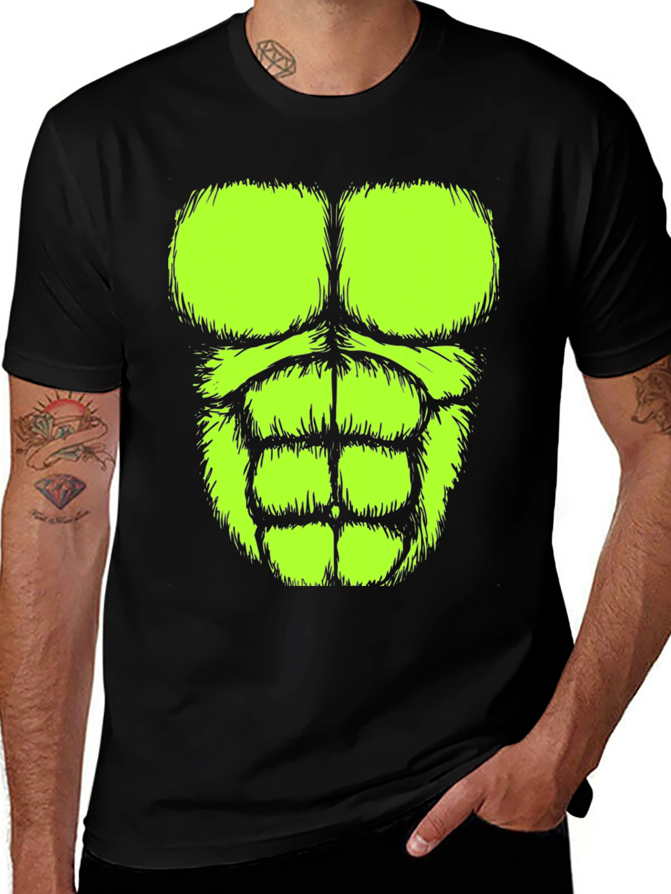 Hulk Abs T-Shirt: Funny Muscle Costume Tee