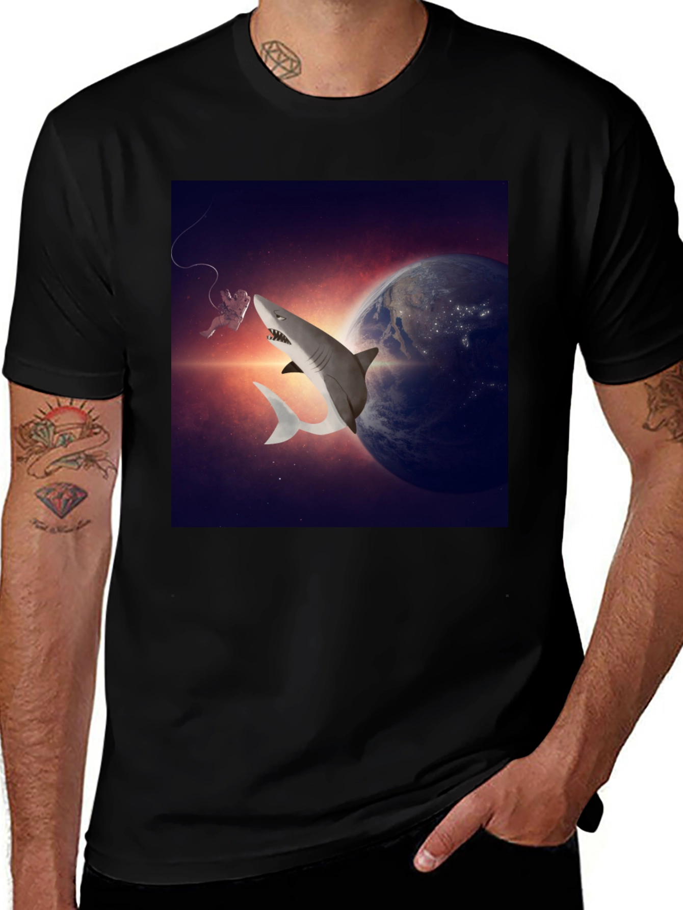 Cosmic Shark T-Shirt - Space Adventure Tee