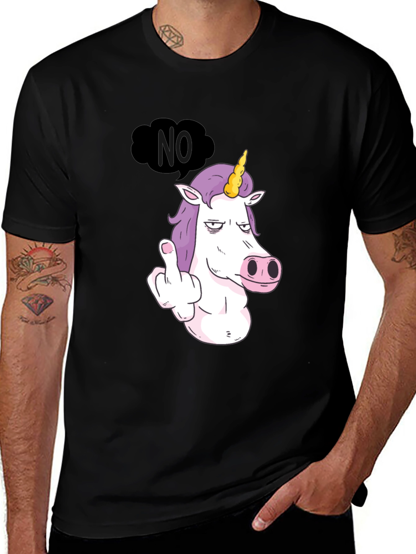 Unicorn Middle Finger Graphic Tee - Sassy & Bold
