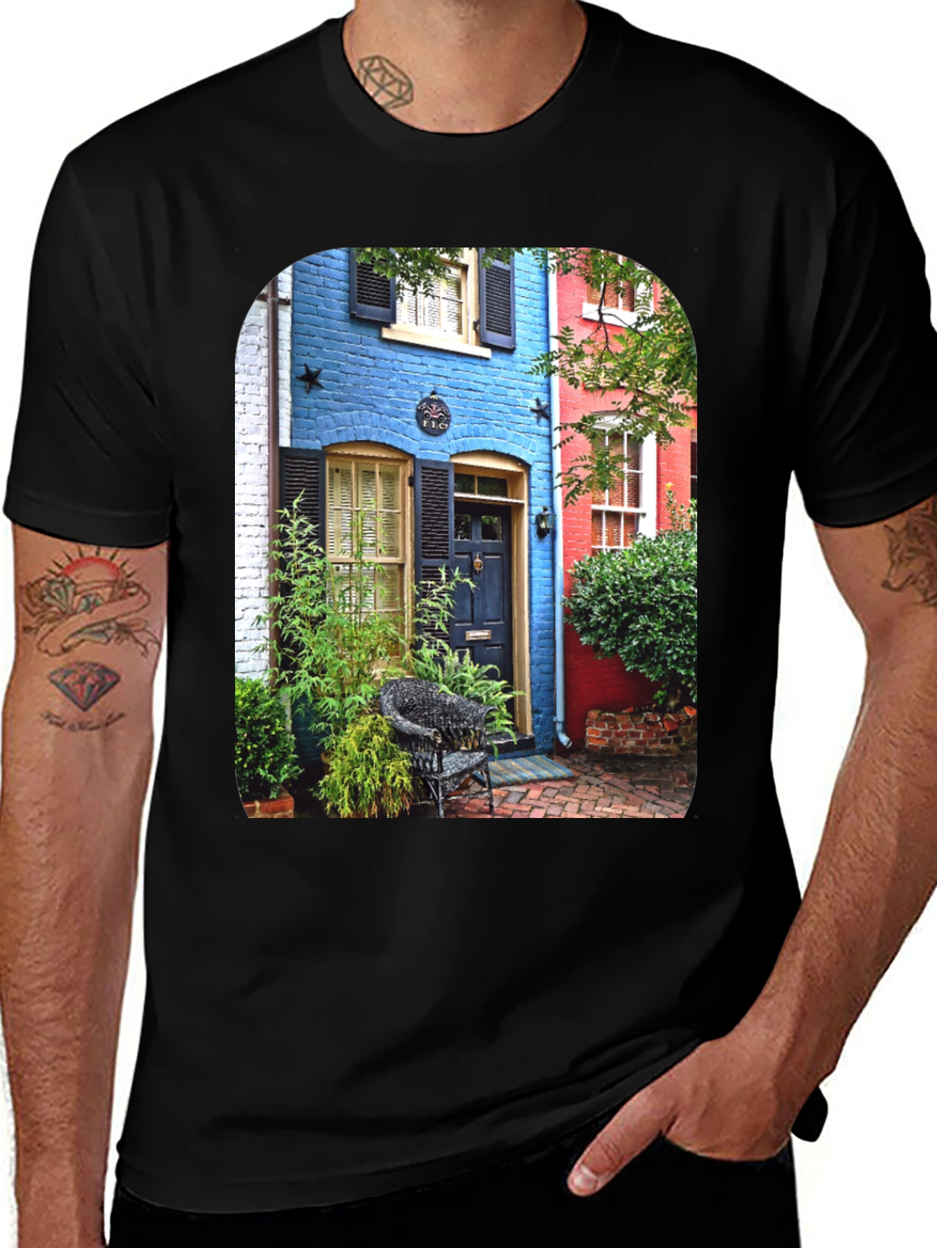 Variant 19 of Colorful Buildings Graphic T-Shirt
