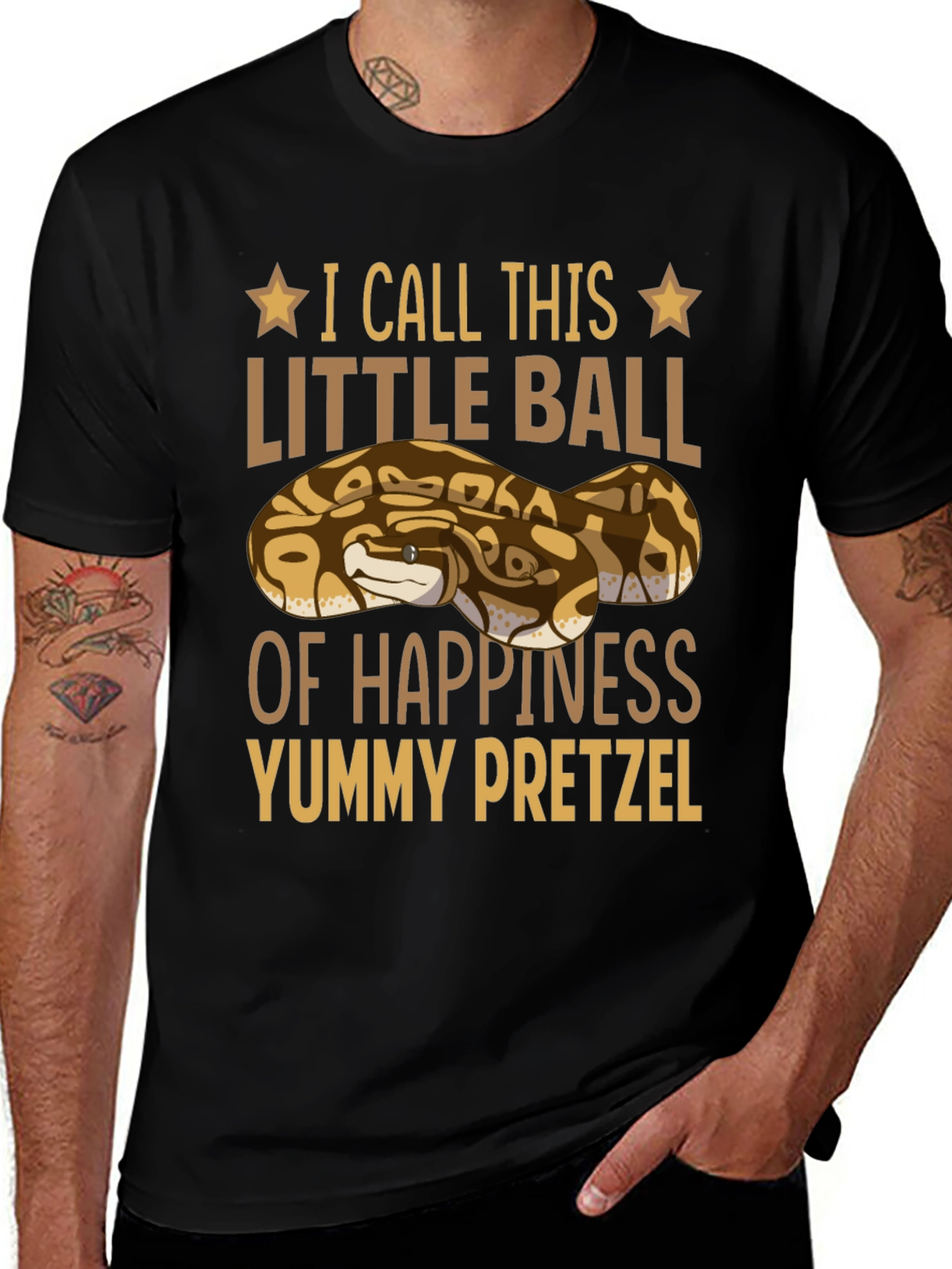 Variant 27 of Yummy Pretzel Ball Python Graphic Tee