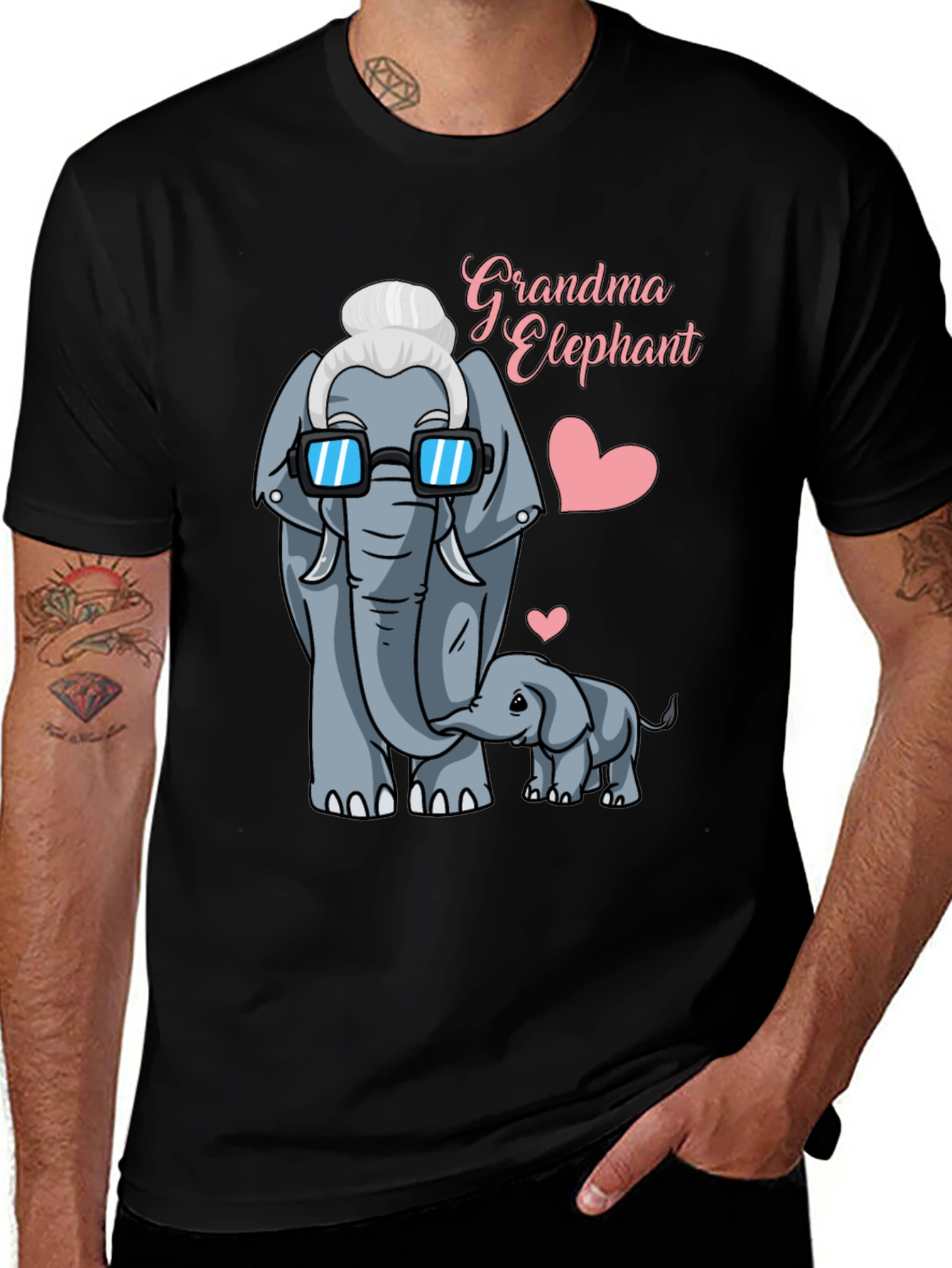 Variant 25 of Grandma Elephant Graphic T-Shirt