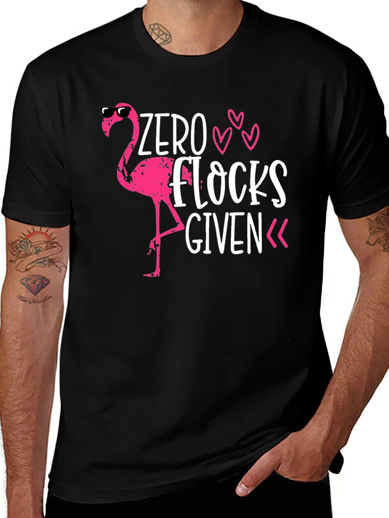 Variant 24 of Zero Flocks Given Flamingo T-Shirt