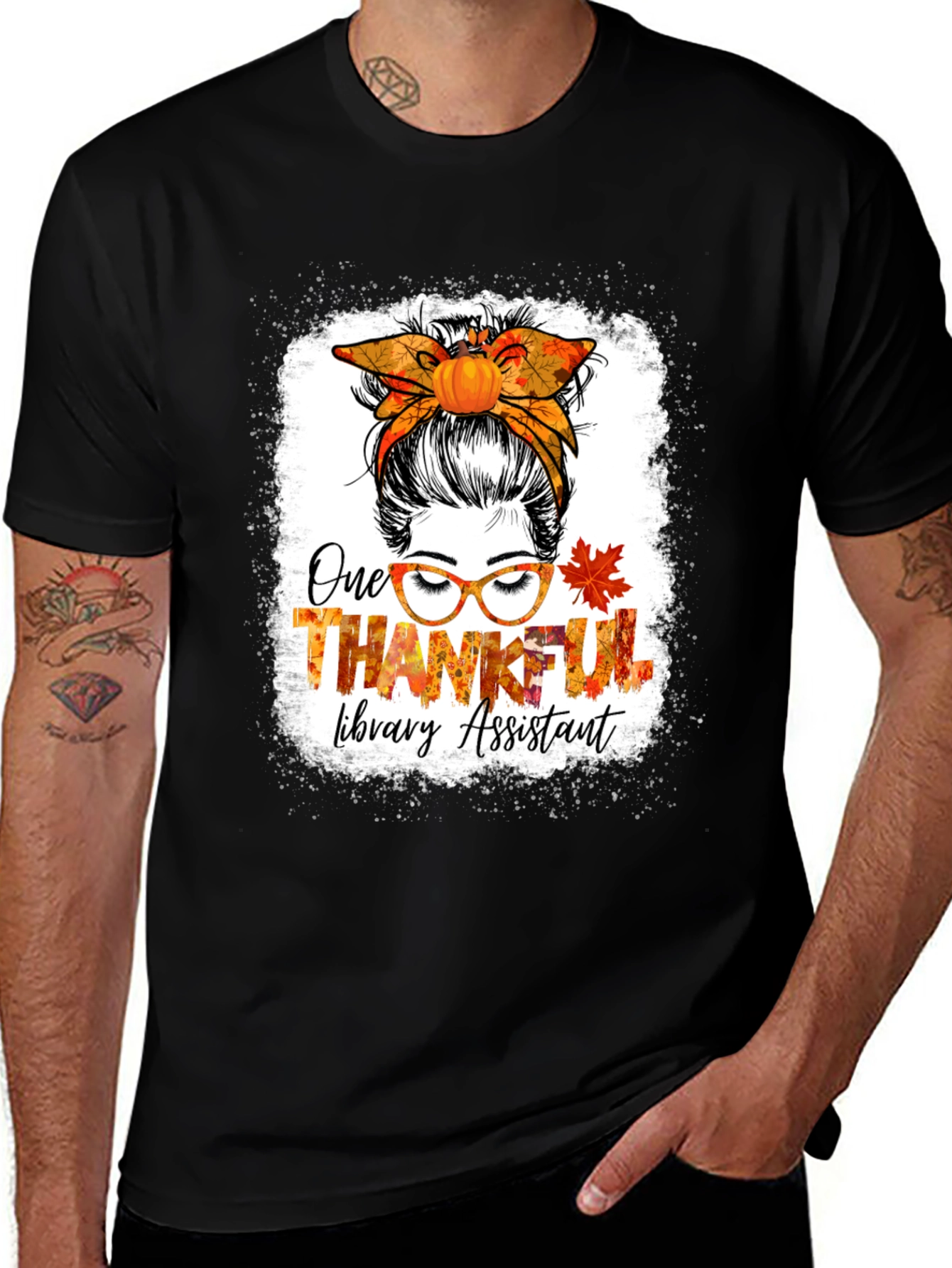 Thankful Library Assistant Thanksgiving T-Shirt