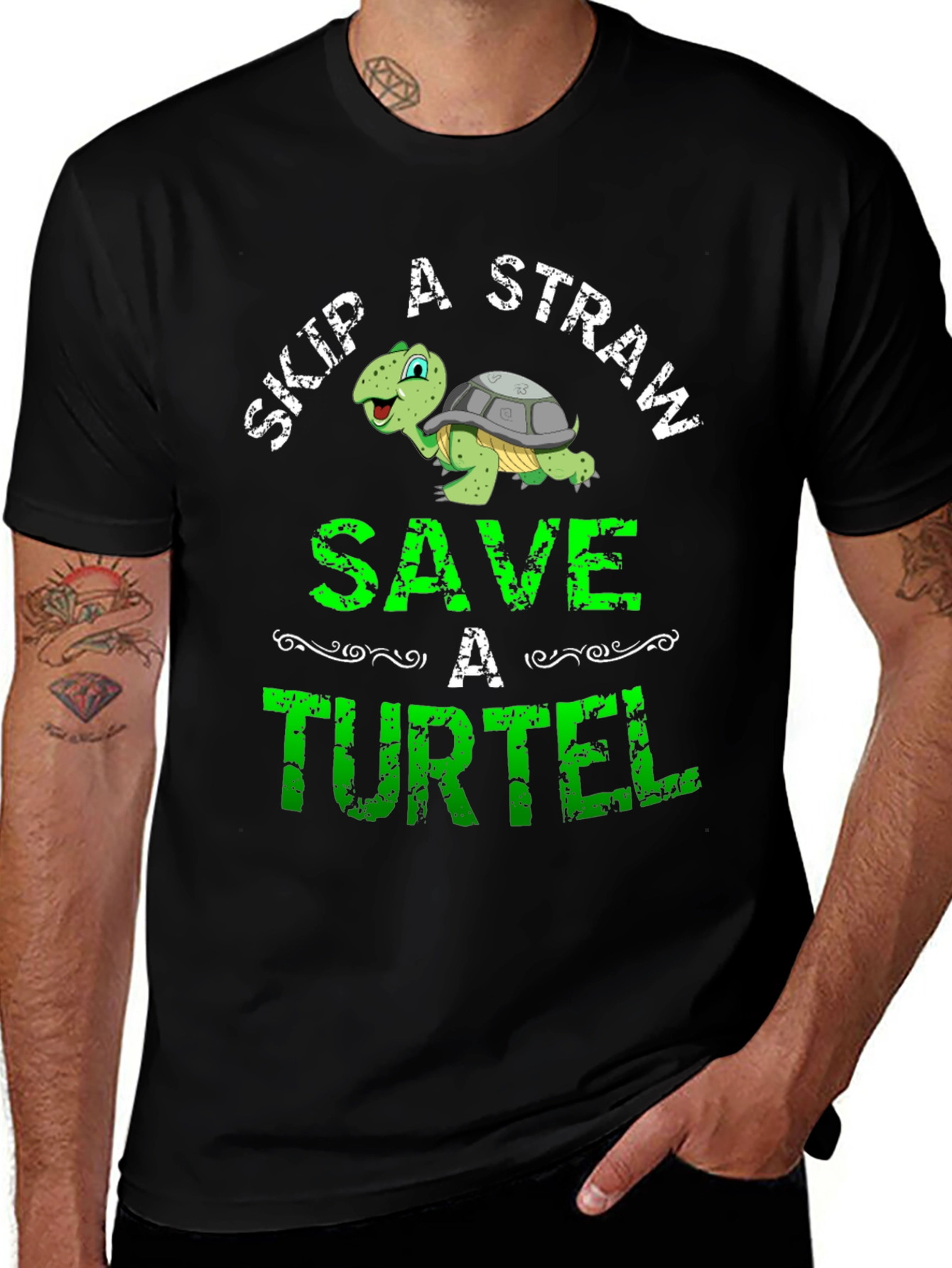 Variant 20 of Skip a Straw Save a Turtel T-Shirt
