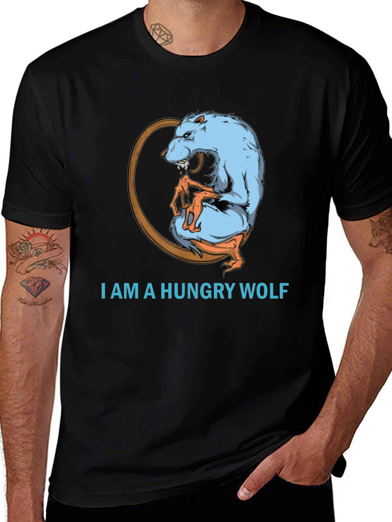 Variant 27 of Hungry Wolf Graphic Tee - Bold and Unique Design