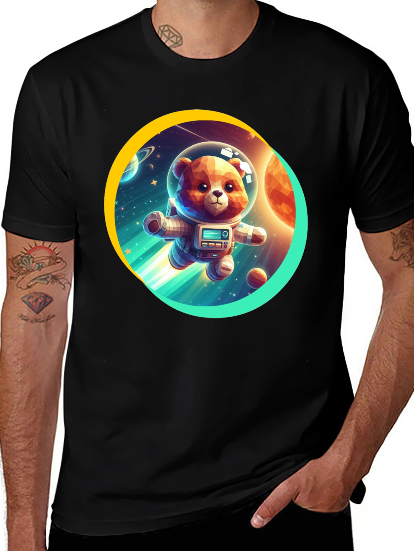 Variant 13 of Astronaut Bear T-Shirt - Space Adventure Tee