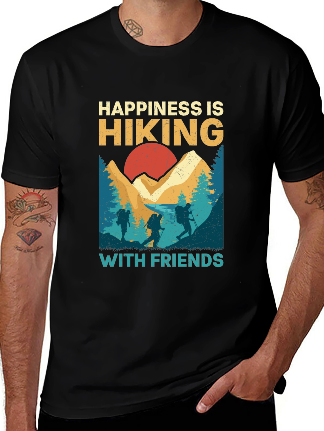 Variant 7 of Happiness is Hiking with Friends Graphic Tee