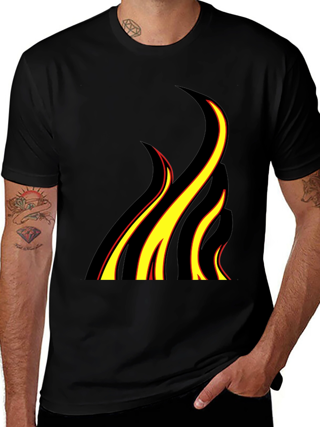 Variant 24 of Flame Graphic Black T-Shirt - Bold & Stylish