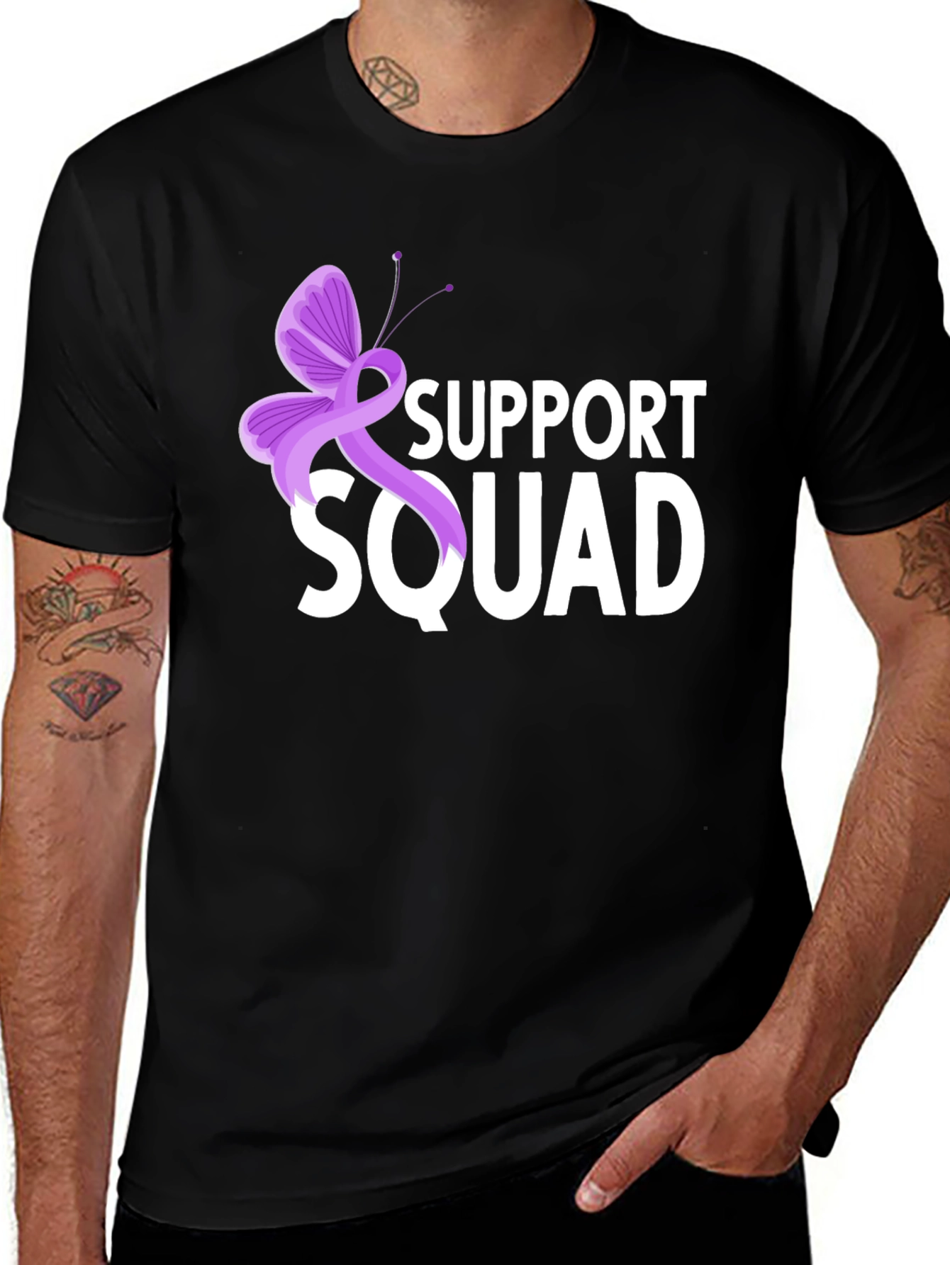 Variant 22 of Support Squad T-Shirt - Purple Ribbon Butterfly
