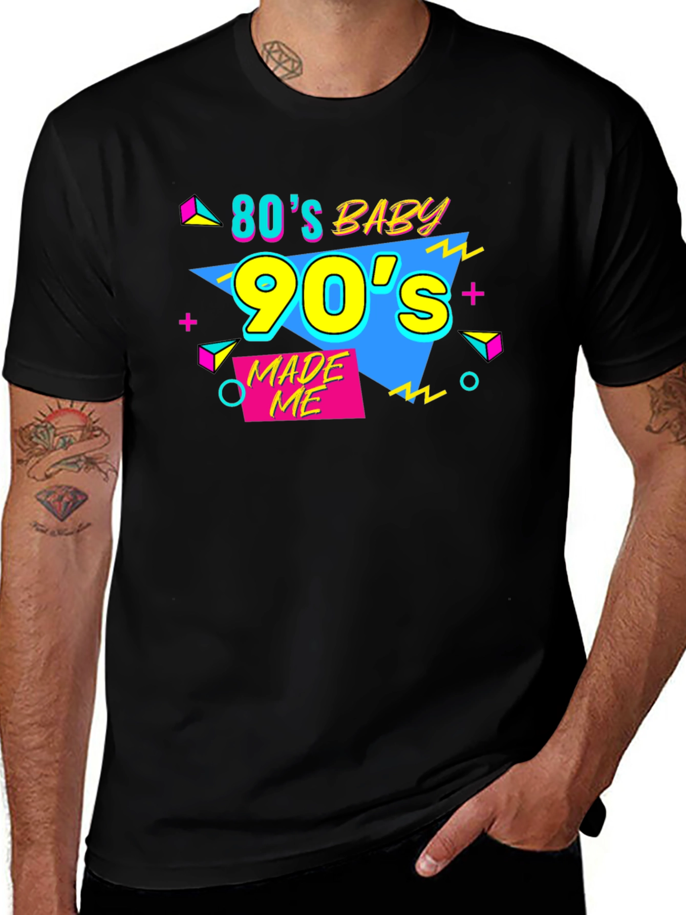 80's Baby 90's Made Me Black T-Shirt