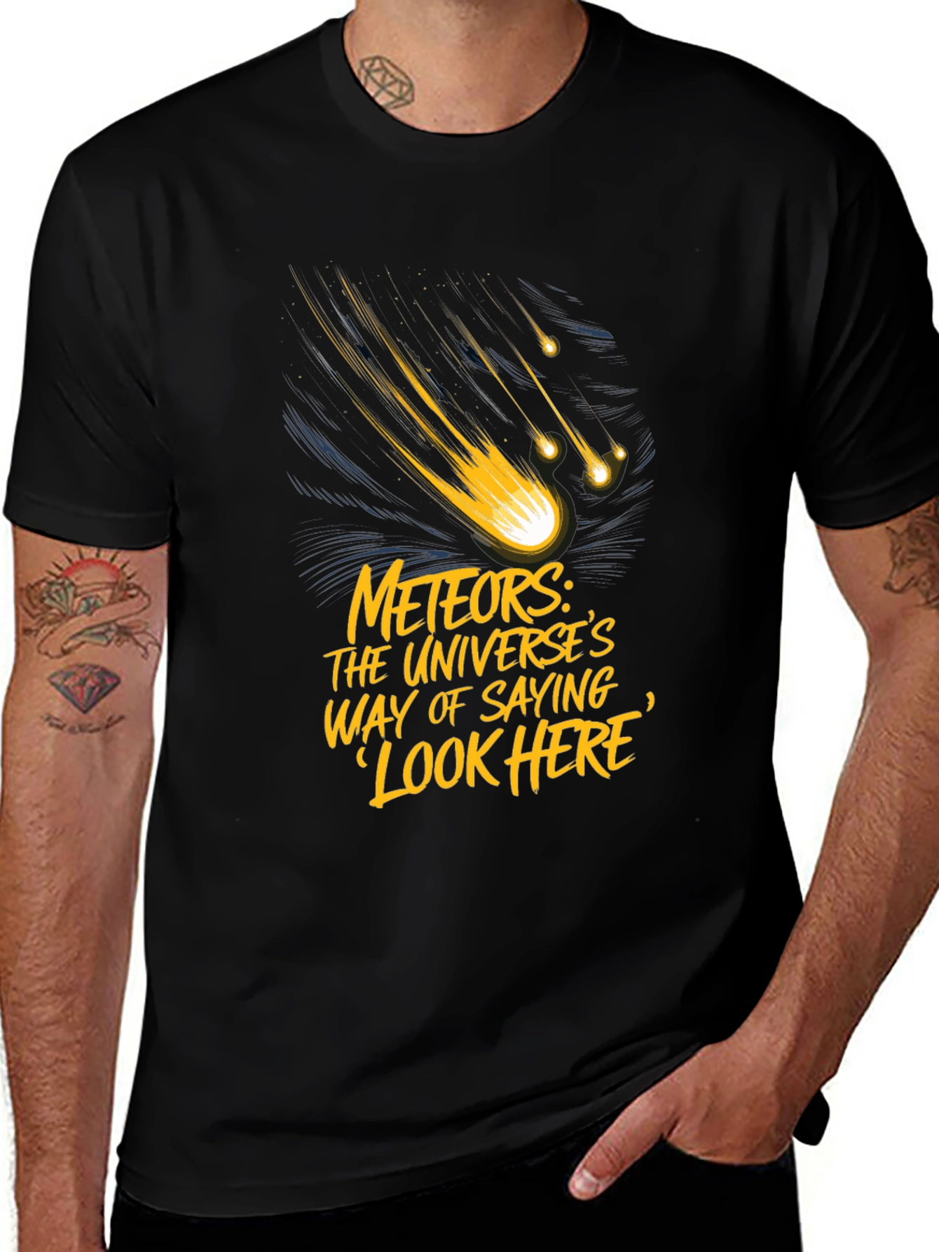 Variant 3 of Meteor Graphic T-Shirt - Universe Humor Tee